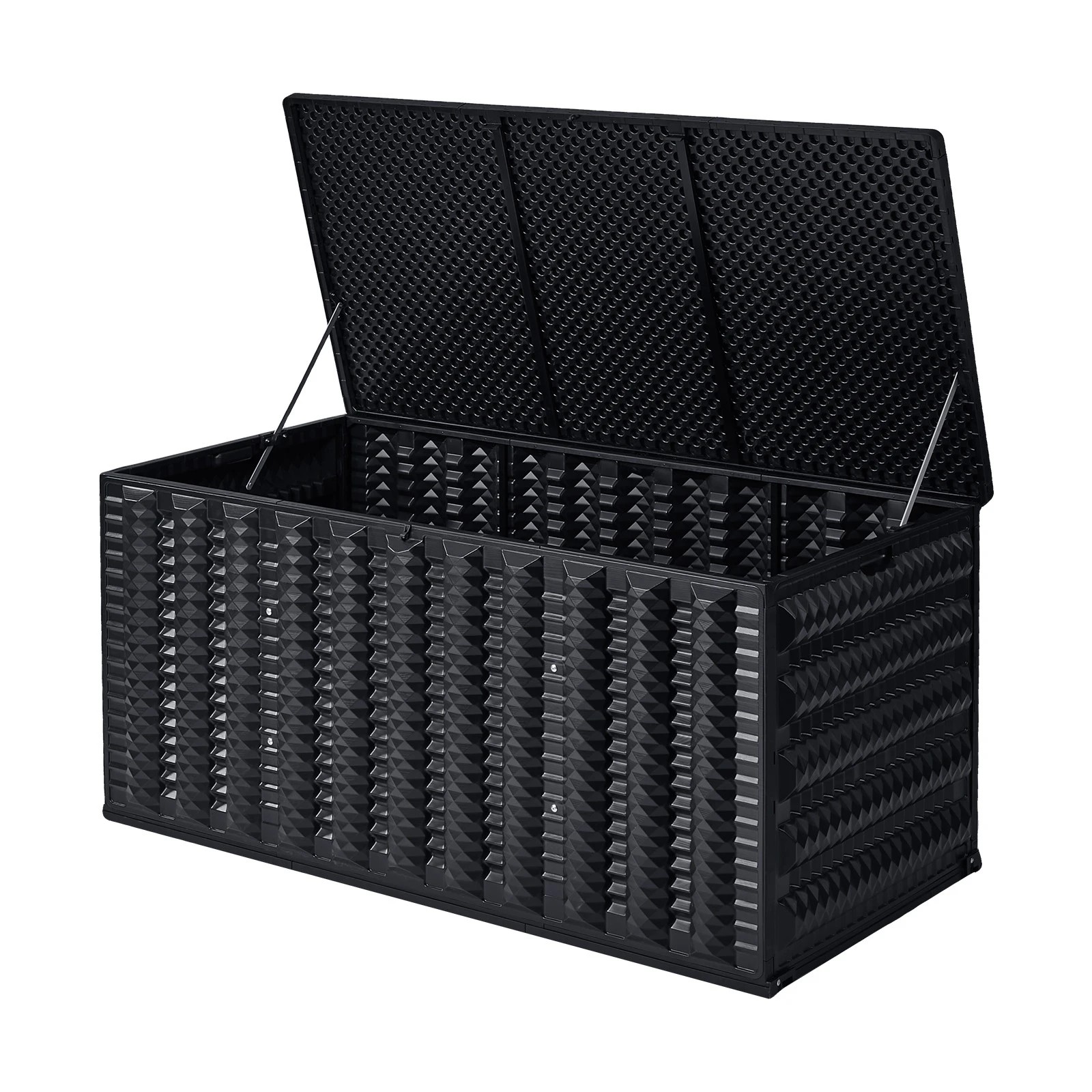 1 Livsip Outdoor Storage Box 490L Foldable Container Garden Bench Tool Sheds - Black, 1 of 7