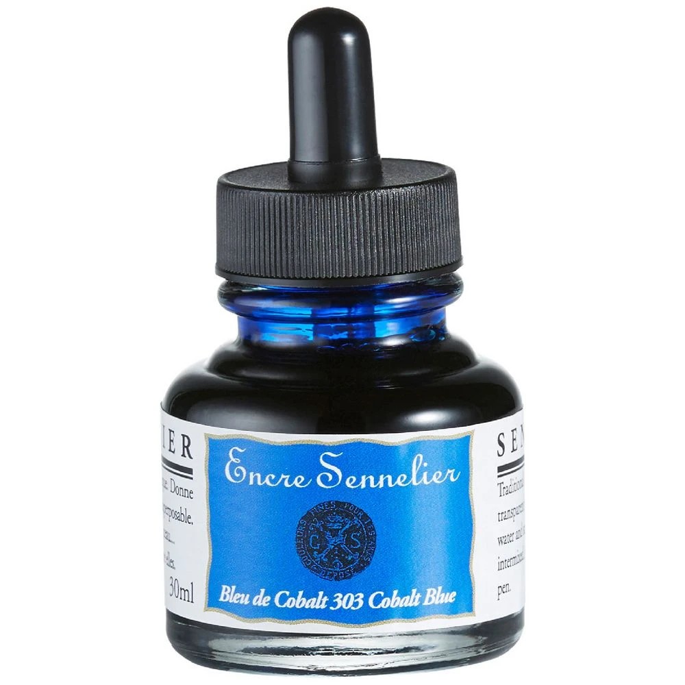 1 Sennelier Encre Drawing Ink 30mL Cobalt Blue, 1 of 2