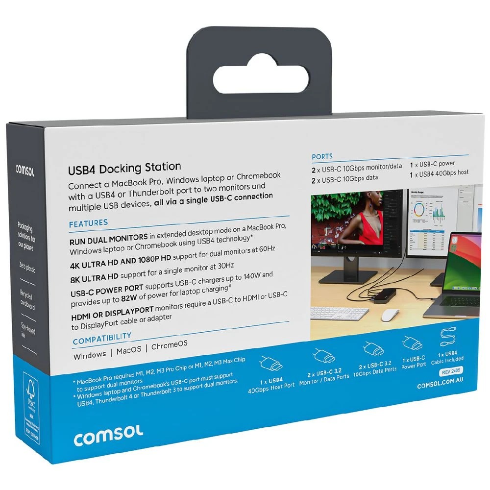 3 Comsol Dual Monitor USB4 Docking Station, 3 of 8