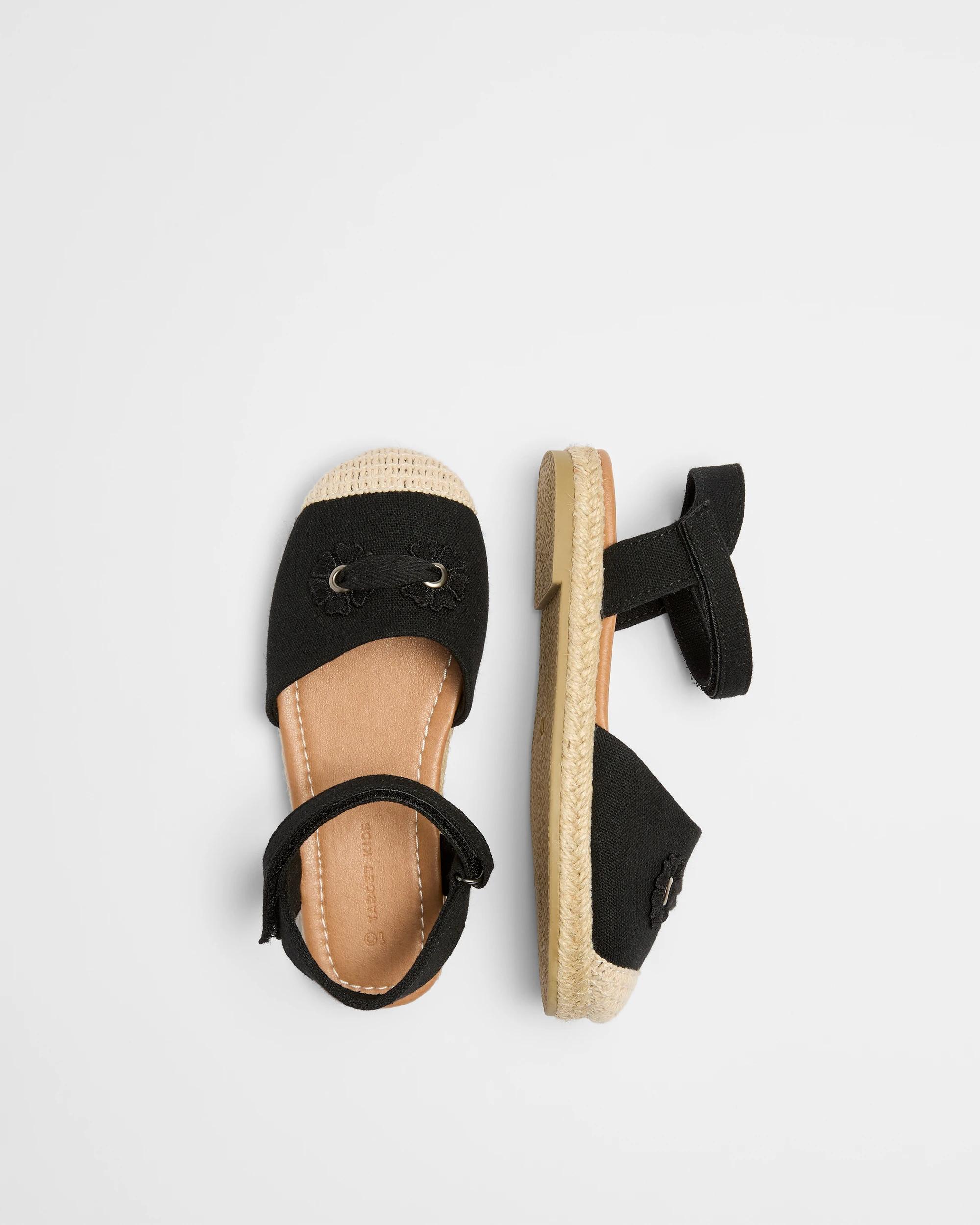 3 Target Girls Junior Flower Espadrille Sandal BLACK, 3 of 3