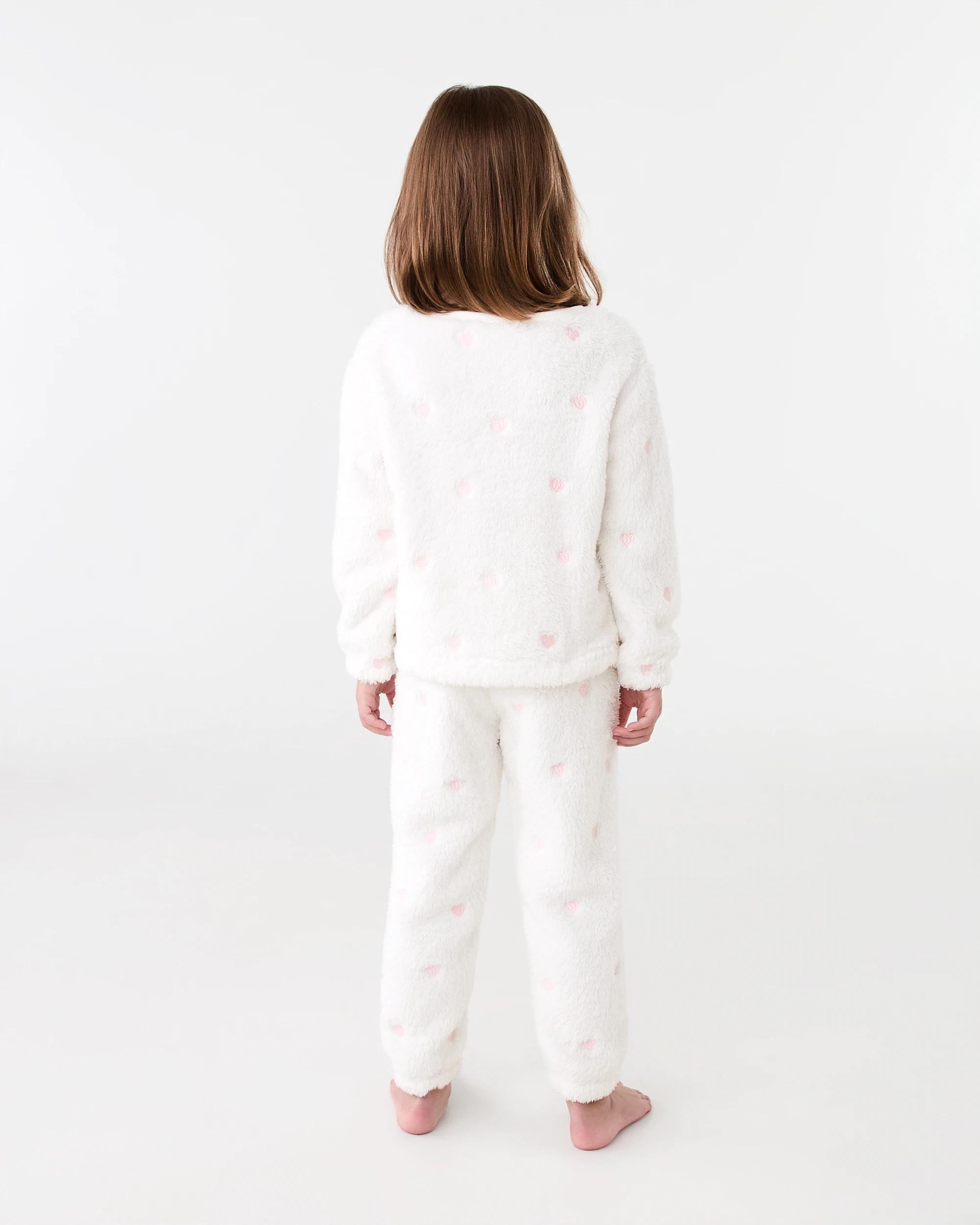 2 Embroidery Fluffy Pyjama Set Pnk Heart, 2 of 7
