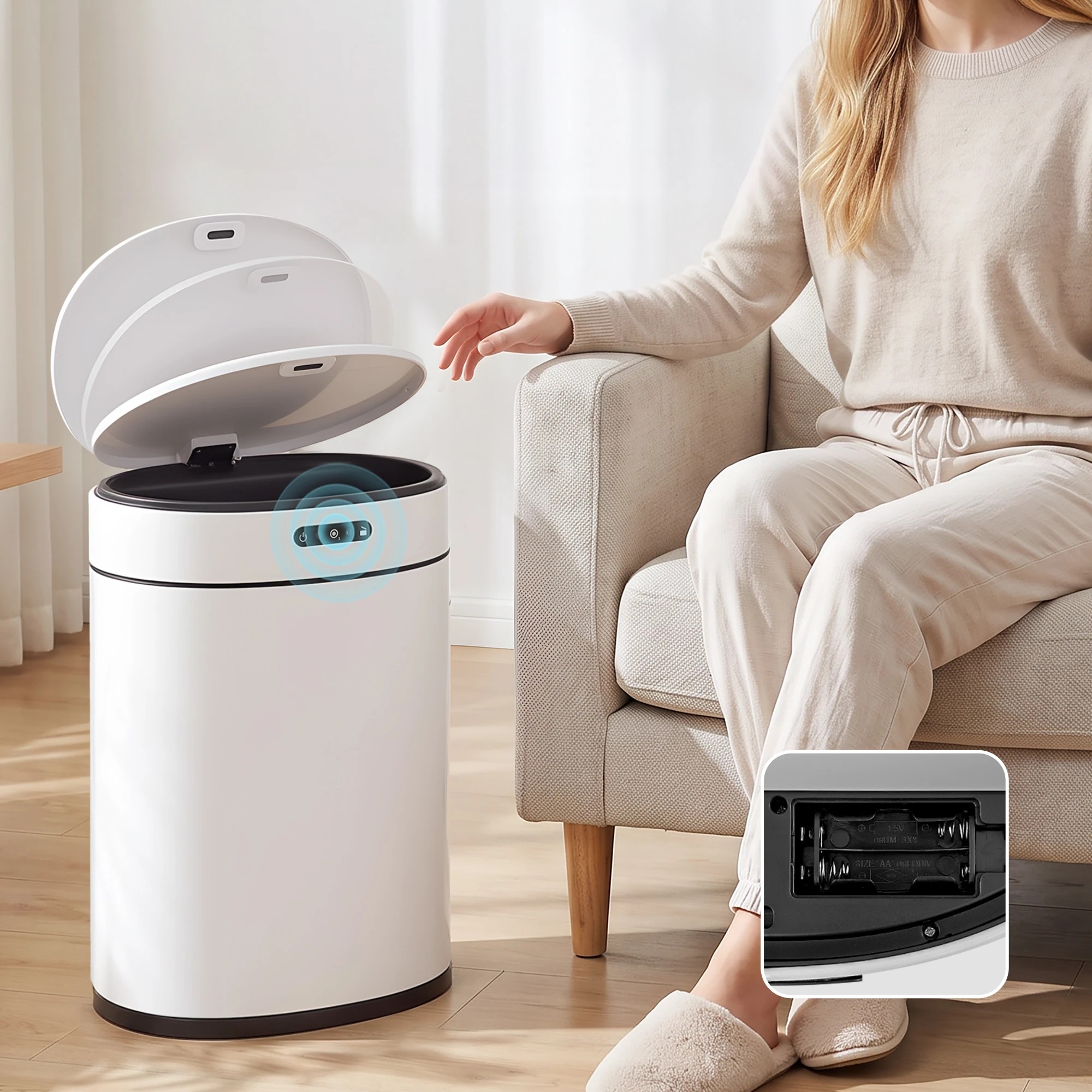 Devanti 20L Automatic Sensor Rubbish Bin Touchless Stainless Steel ...