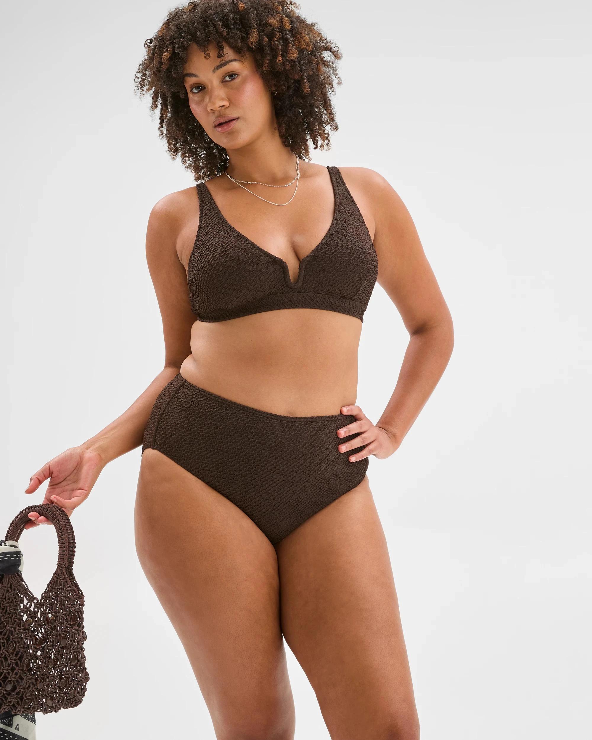 9 Target Woman Resort High Waisted Textured Bikini Bottoms COCOA, 9 of 10