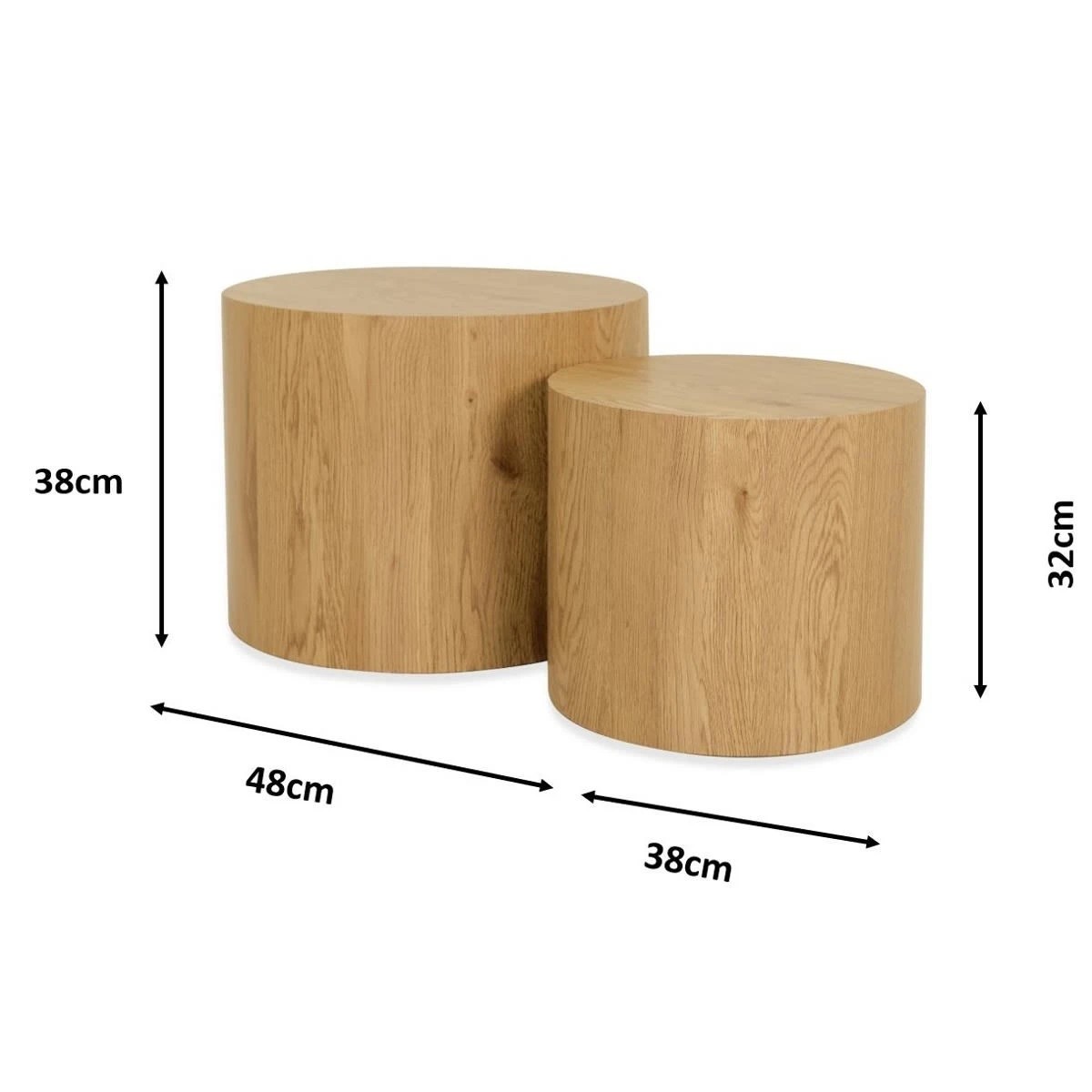 8 Set of 2 Oak Look Coffee Tables, 8 of 8