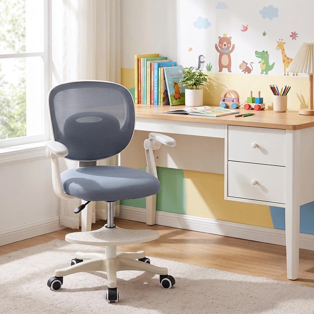 3 PlayPals Kids Desk Chair Adjustable Student Office Seat with Footrest - Blue, 3 of 3