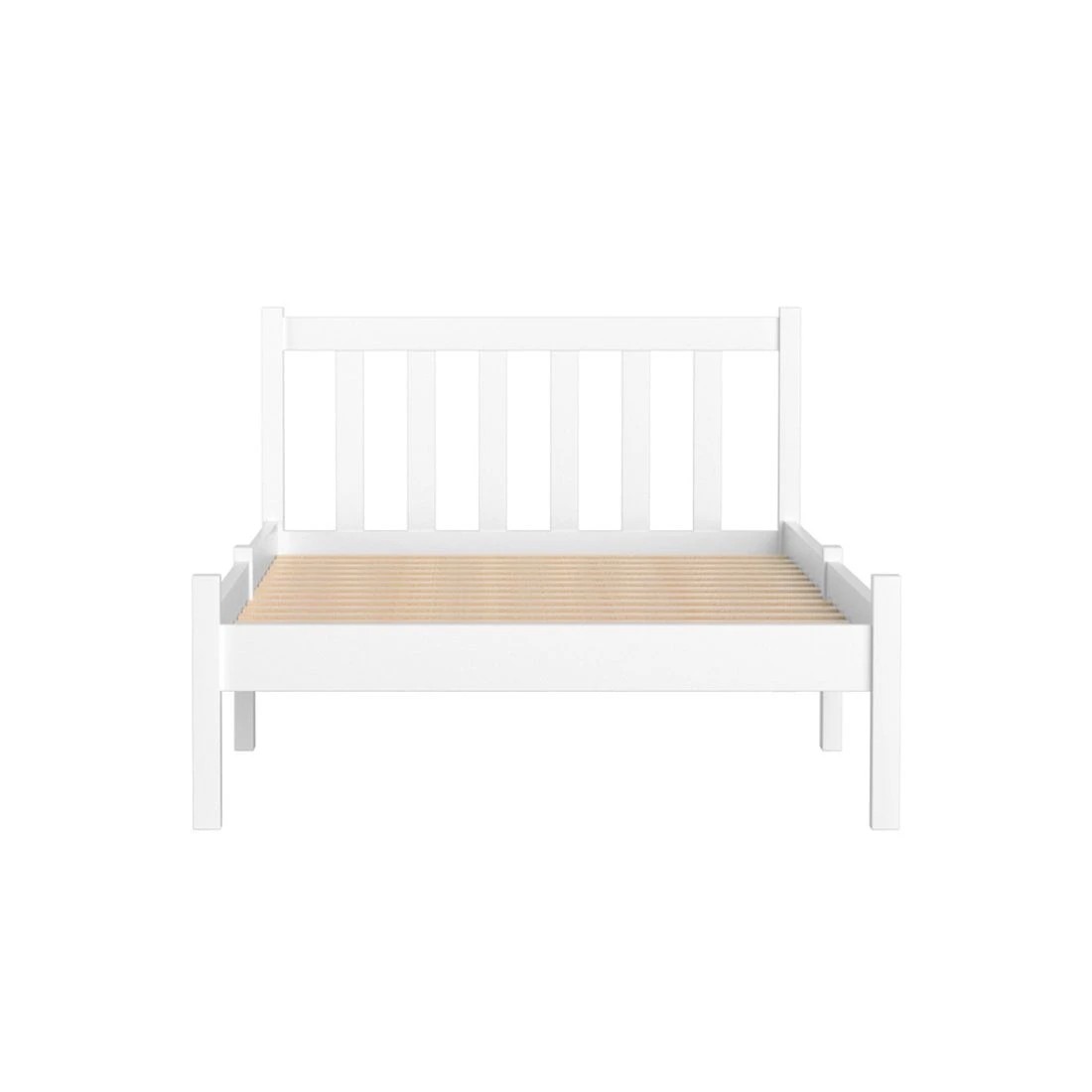 3 Artiss Bed Frame Single Size Wooden  SOFIE - White, 3 of 8