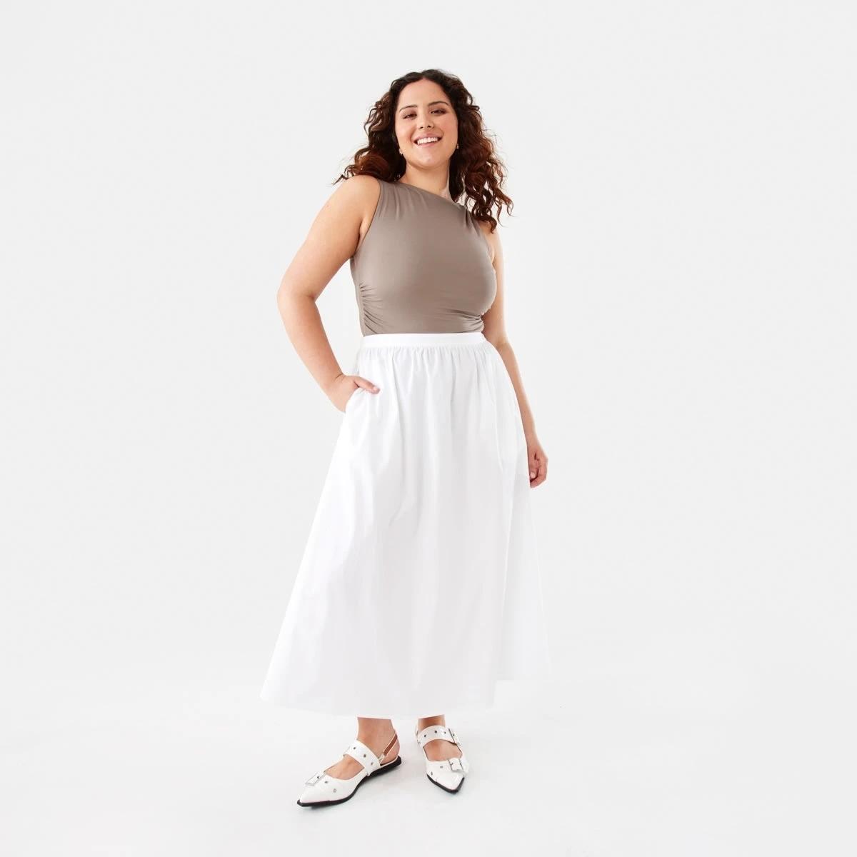 2 A-Line Maxi Skirt White, 2 of 6