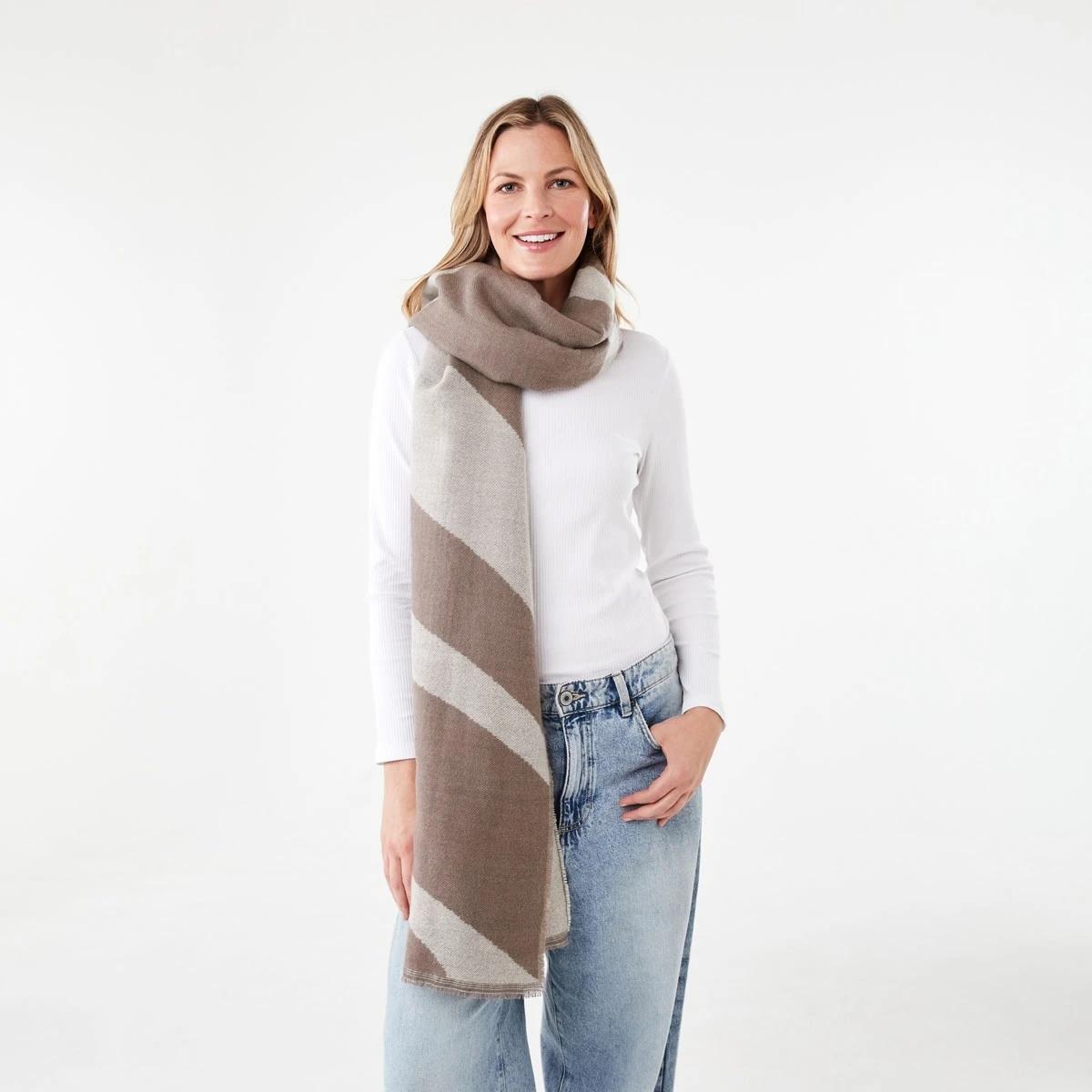 3 Jacquard Scarf Taupe Swrl, 3 of 3