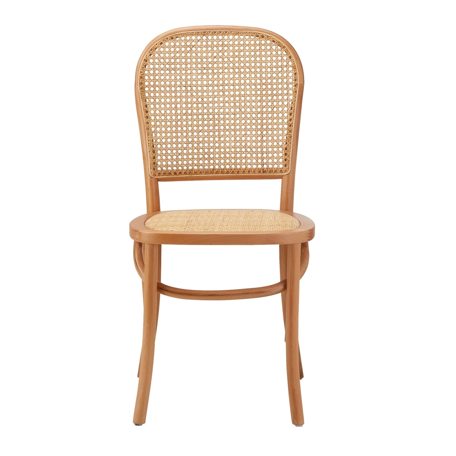 6 Oikiture Dining Chairs Wooden Chairs Rattan Accent Chair - Natural, 6 of 9