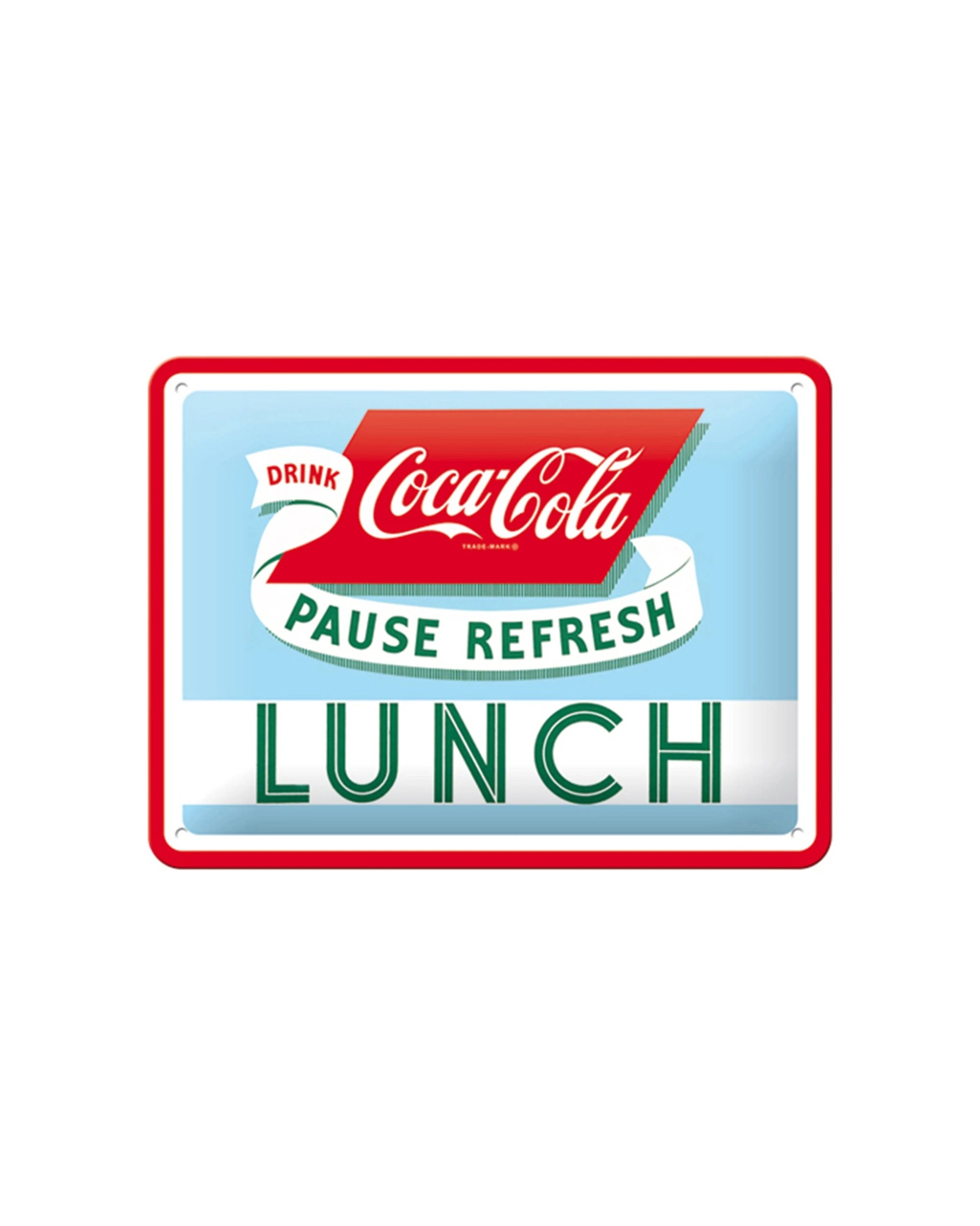 1 Nostalgic-Art 15x20cm Small Metal Sign - Coca-Cola Lunch - Multi, 1 of 1