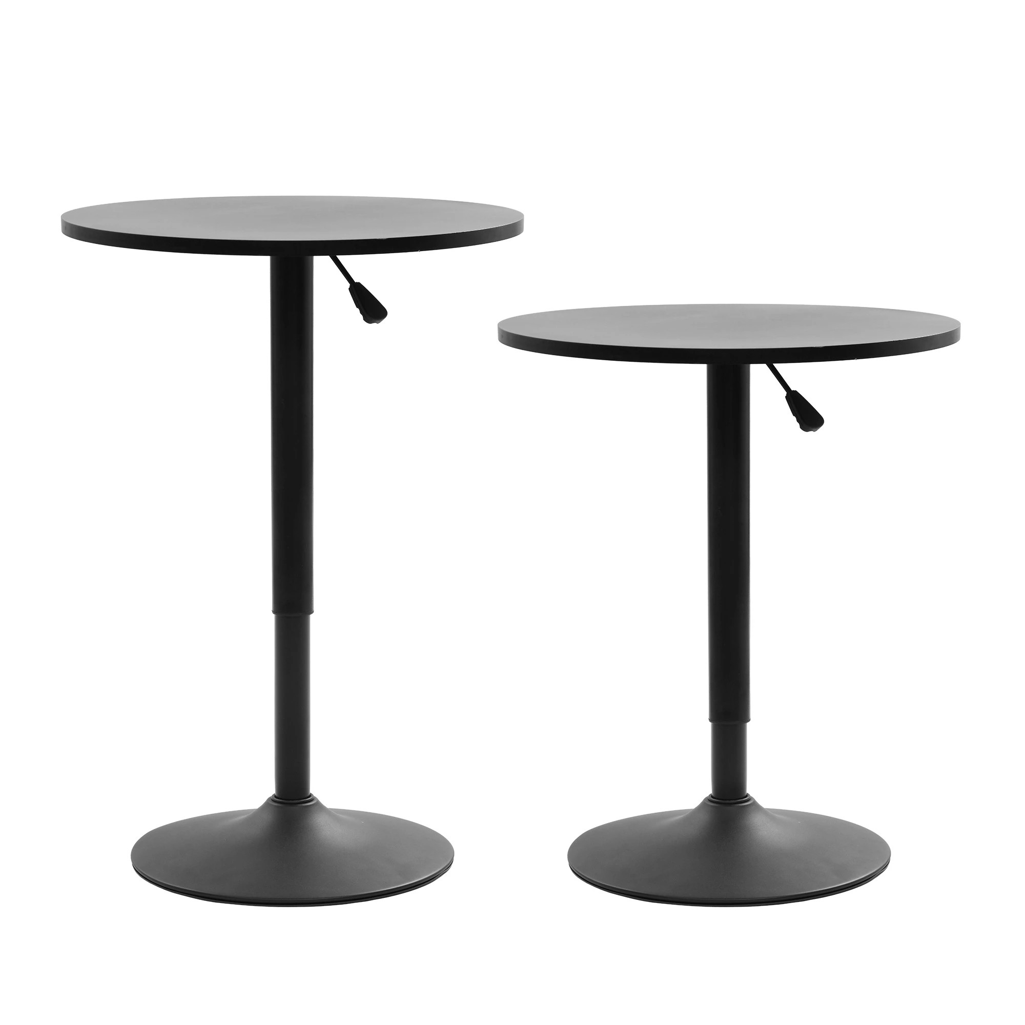 3 Artiss 3pcs Bar Table and Stools Set Adjustable Desk Stackable Chairs - Black, 3 of 7