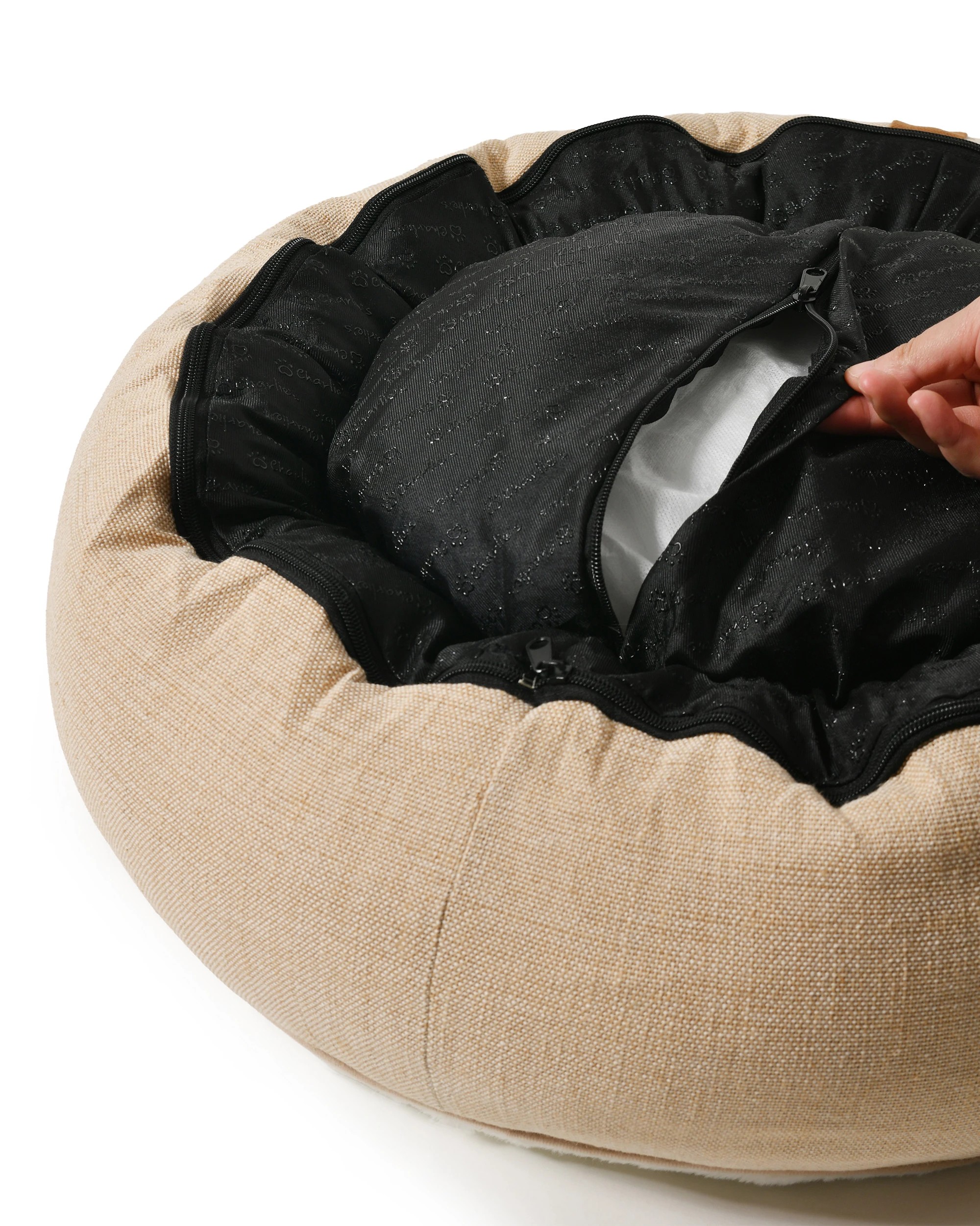 4 Charlie's Camden Cotton Jute Plush Round Dog Bed Large - Natural, 4 of 10