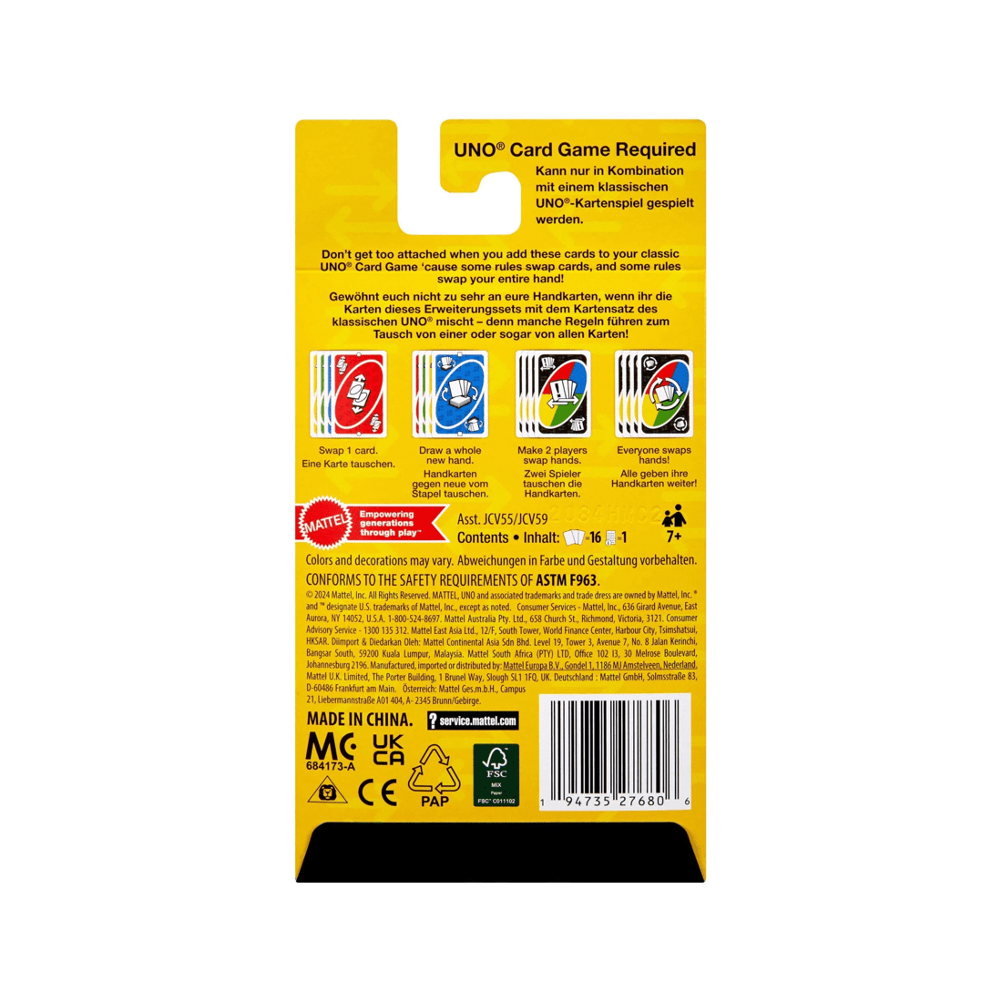 6 Mattel Games UNO Add-On Packs Swap Pack Card Game, 6 of 6