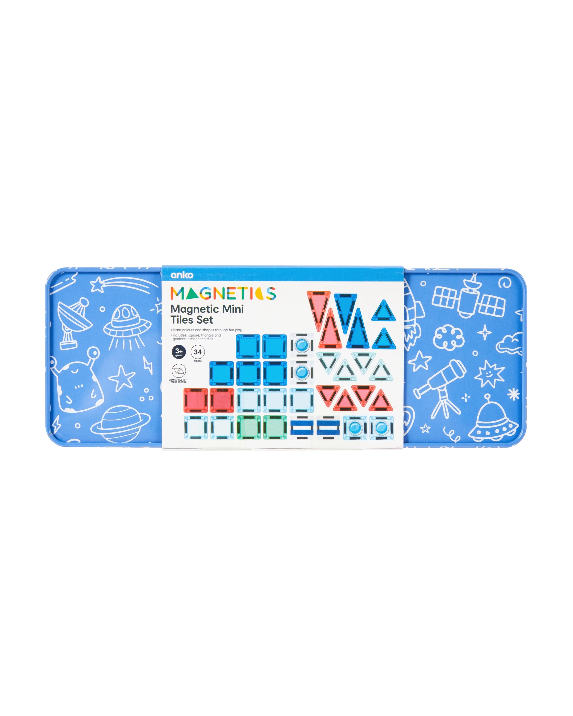 9 34 Piece Magnetic Mini Tiles Rocket Set, 9 of 9