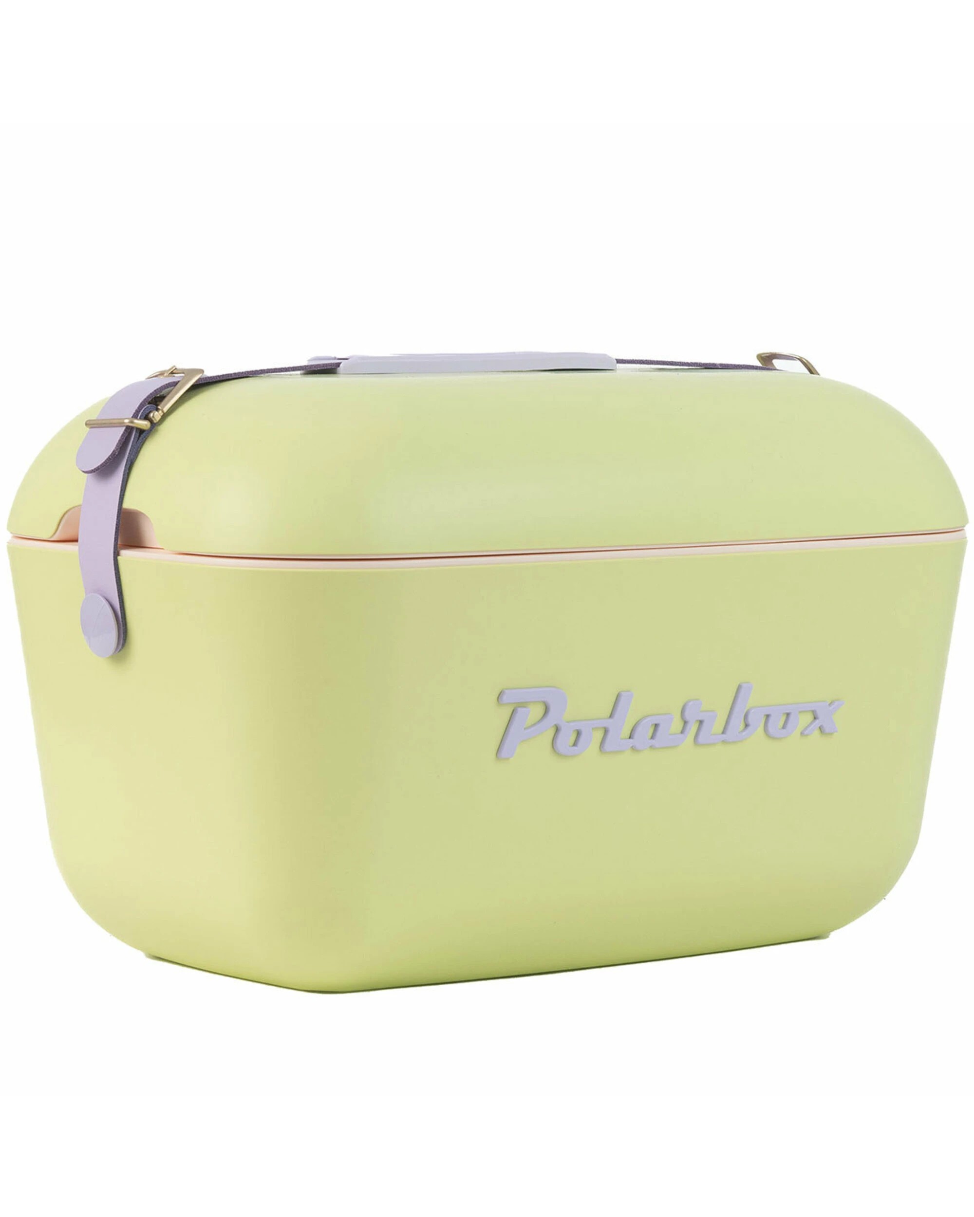 1 Polarbox Pop 20L Cooler Lime with Lilac Logo and Strap, 1 of 3