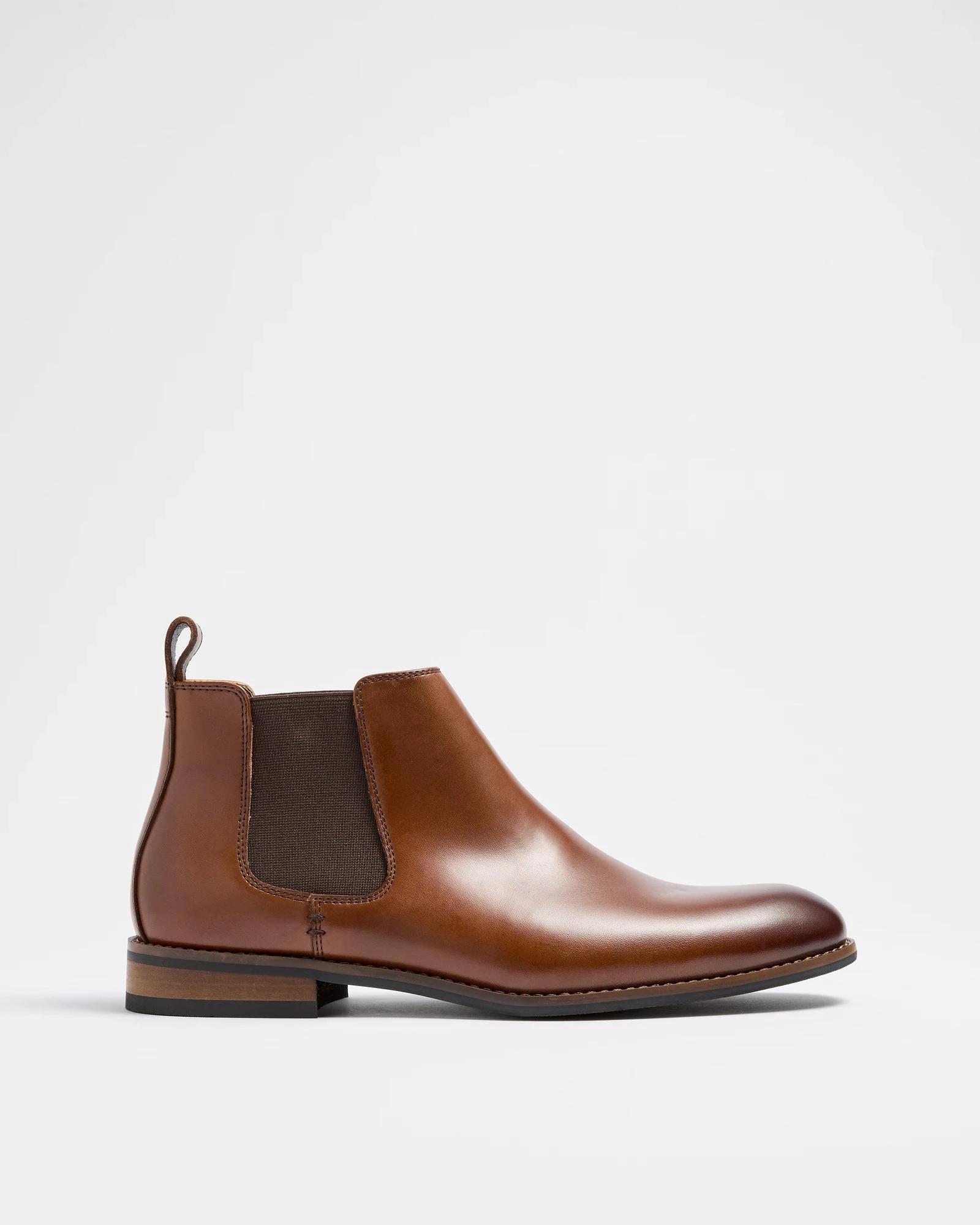 1 Target Mens Leather Chelsea Boot - James BROWN LEATHER, 1 of 3