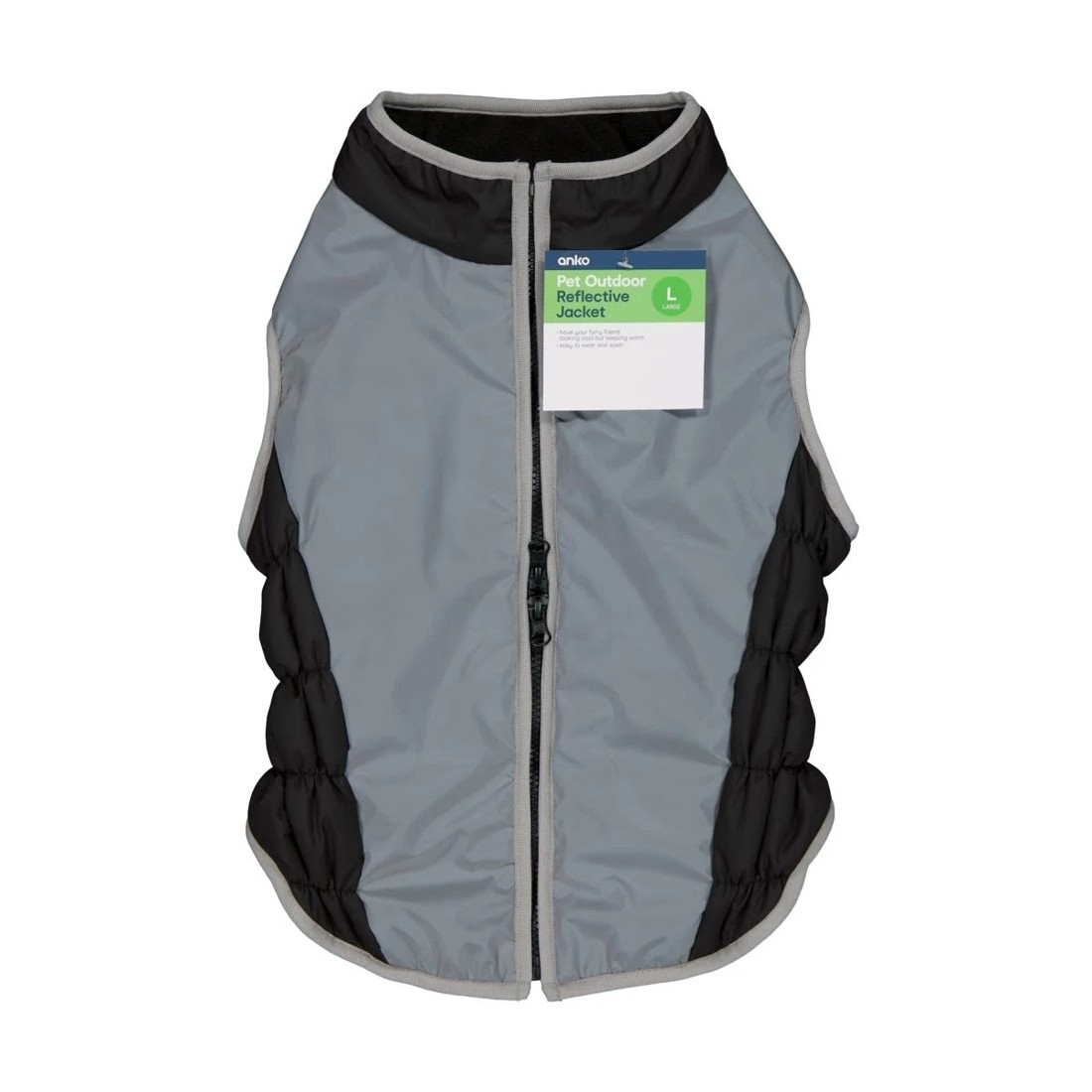 10 Pet Outdoor Reflective Jacket - Large, Black, 10 of 10