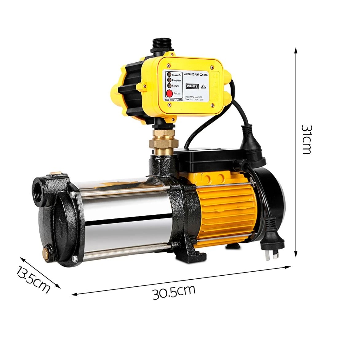 2 Giantz Garden Water Pump High Pressure 2500W Max 5-Stage Tank Irrigation Transfer Booster - Yellow, 2 of 8