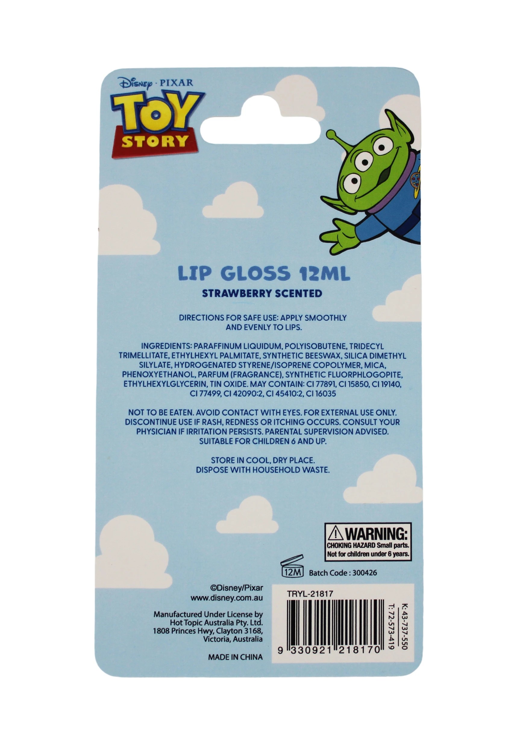 2 Disney Pixar Toy Story Lip Gloss Keychain 12ml - Strawberry Scented, 2 of 4