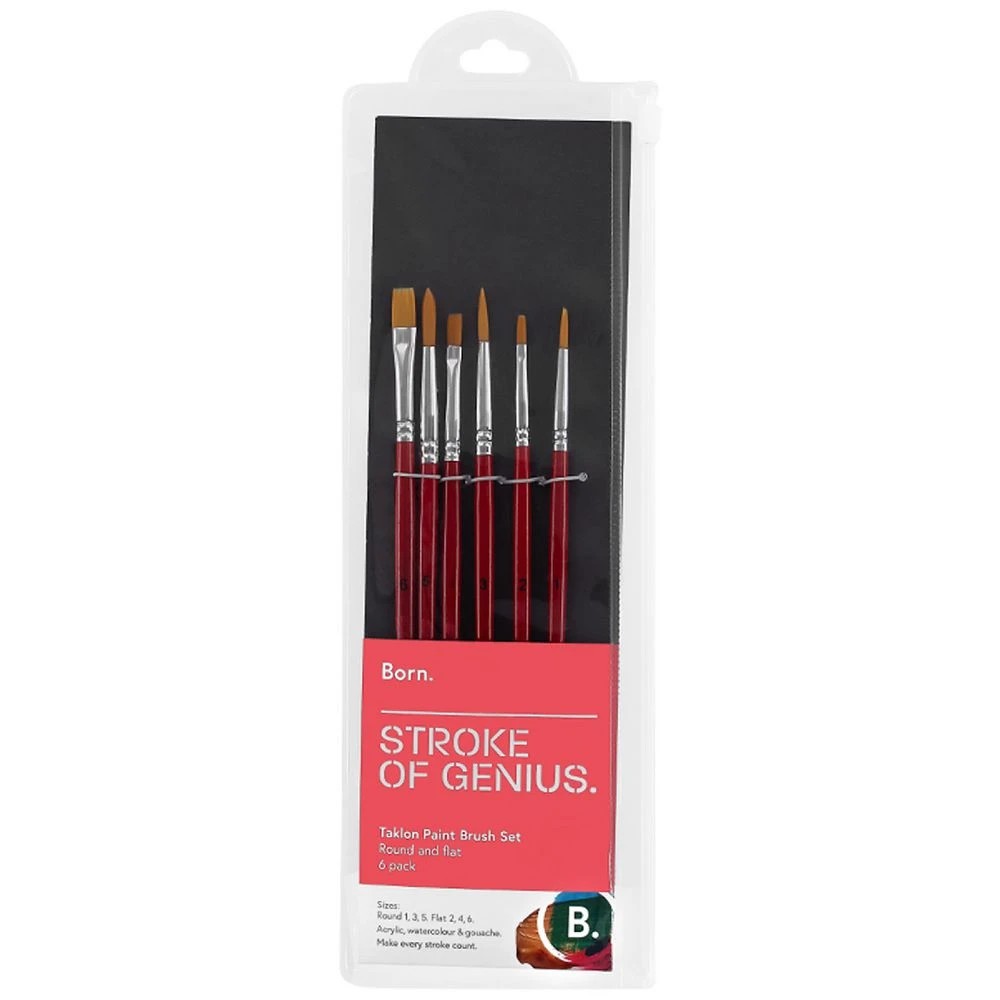 2 Born Taklon Paintbrush Round 6 Pack, 2 of 4