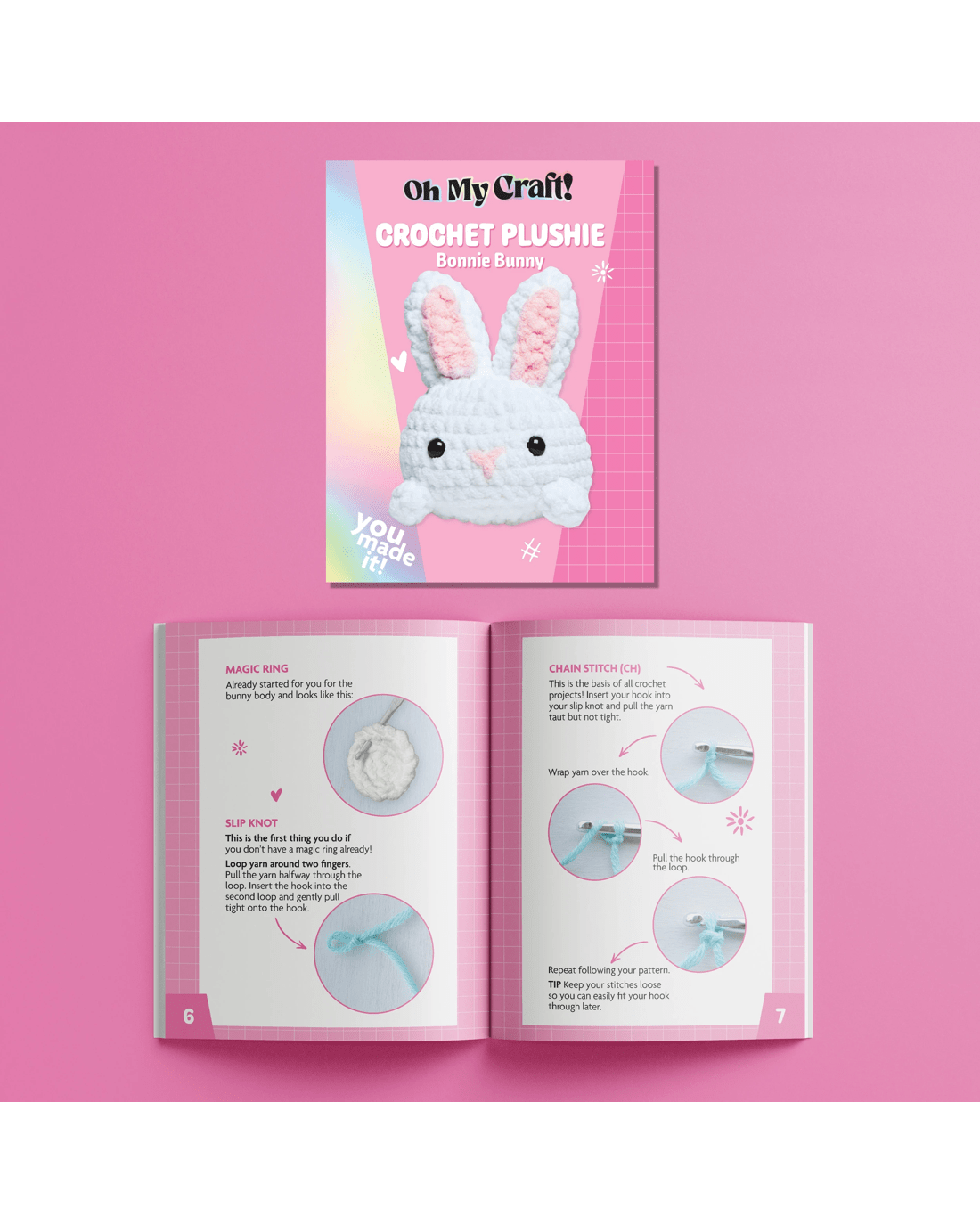 4 Oh My Craft! Crochet Plushie Bonnie Bunny Set, 4 of 5