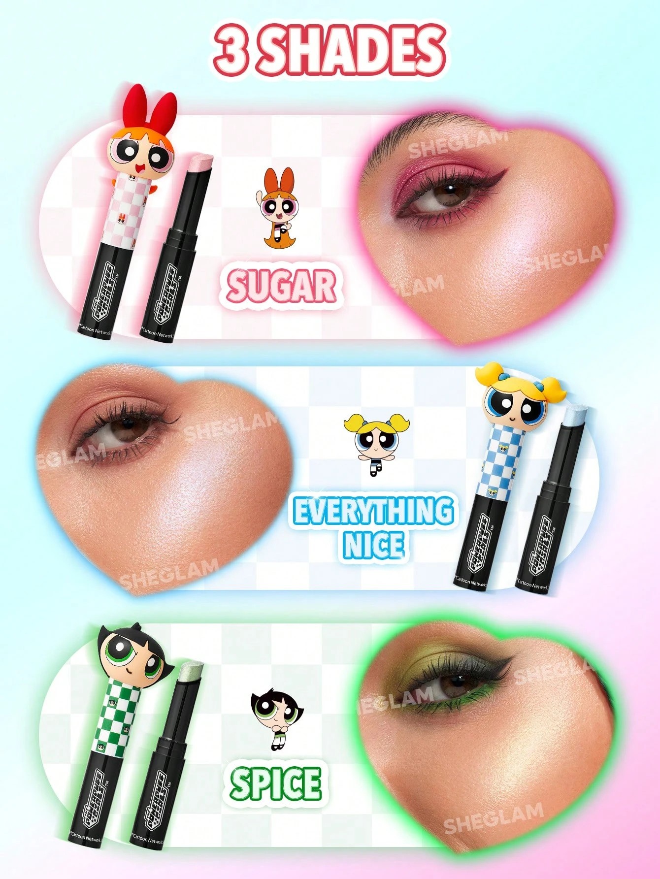 4 The Powerpuff Girls x SHEGLAM Power-Noia Shimmer Stick - Sugar, 4 of 6