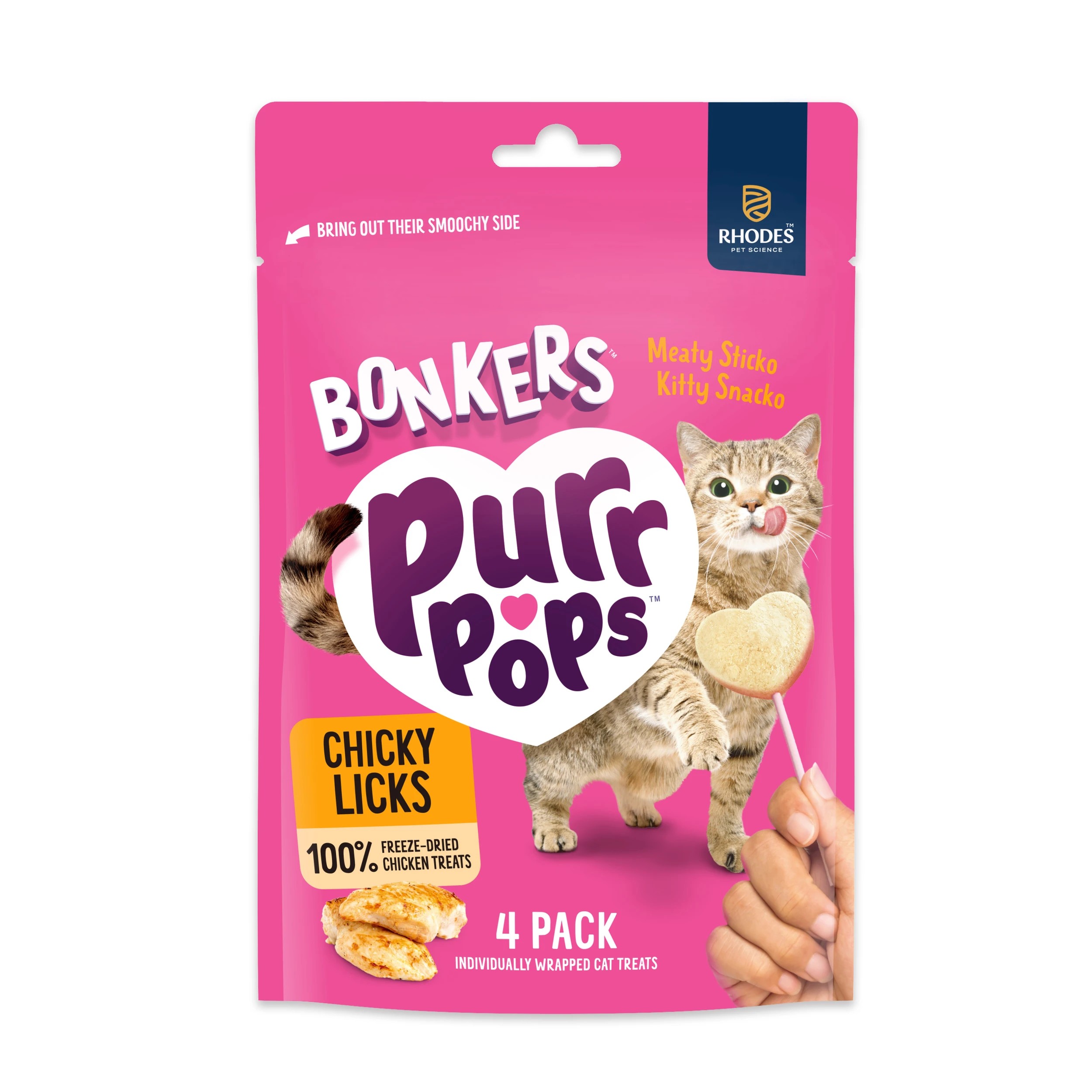 2 BONKERS Purrpops Freeze-Dried Chicken Flavored Lollipop Cat Treats, 2 of 10