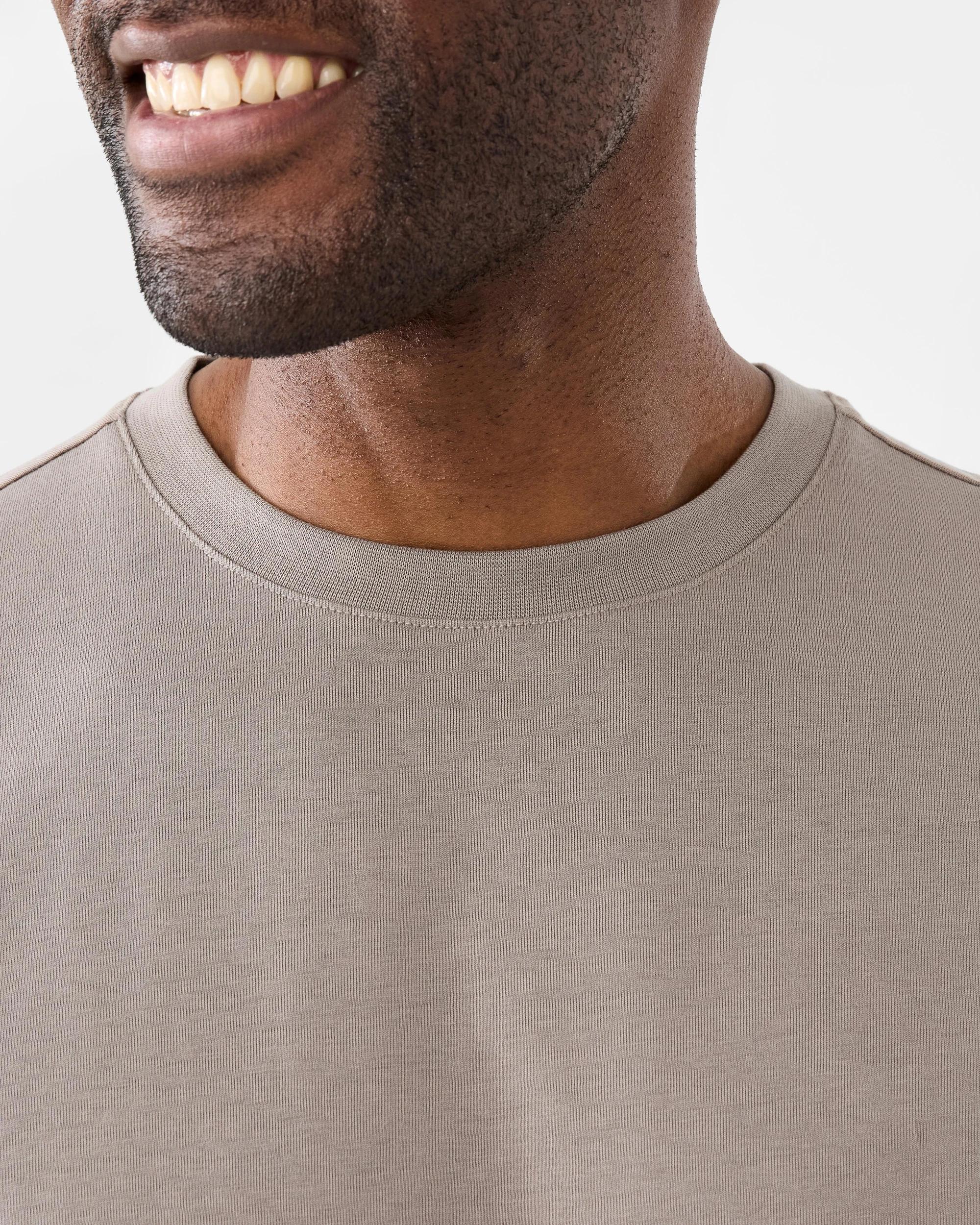 5 Cotton Crew Neck T-shirt Drift Brown, 5 of 5