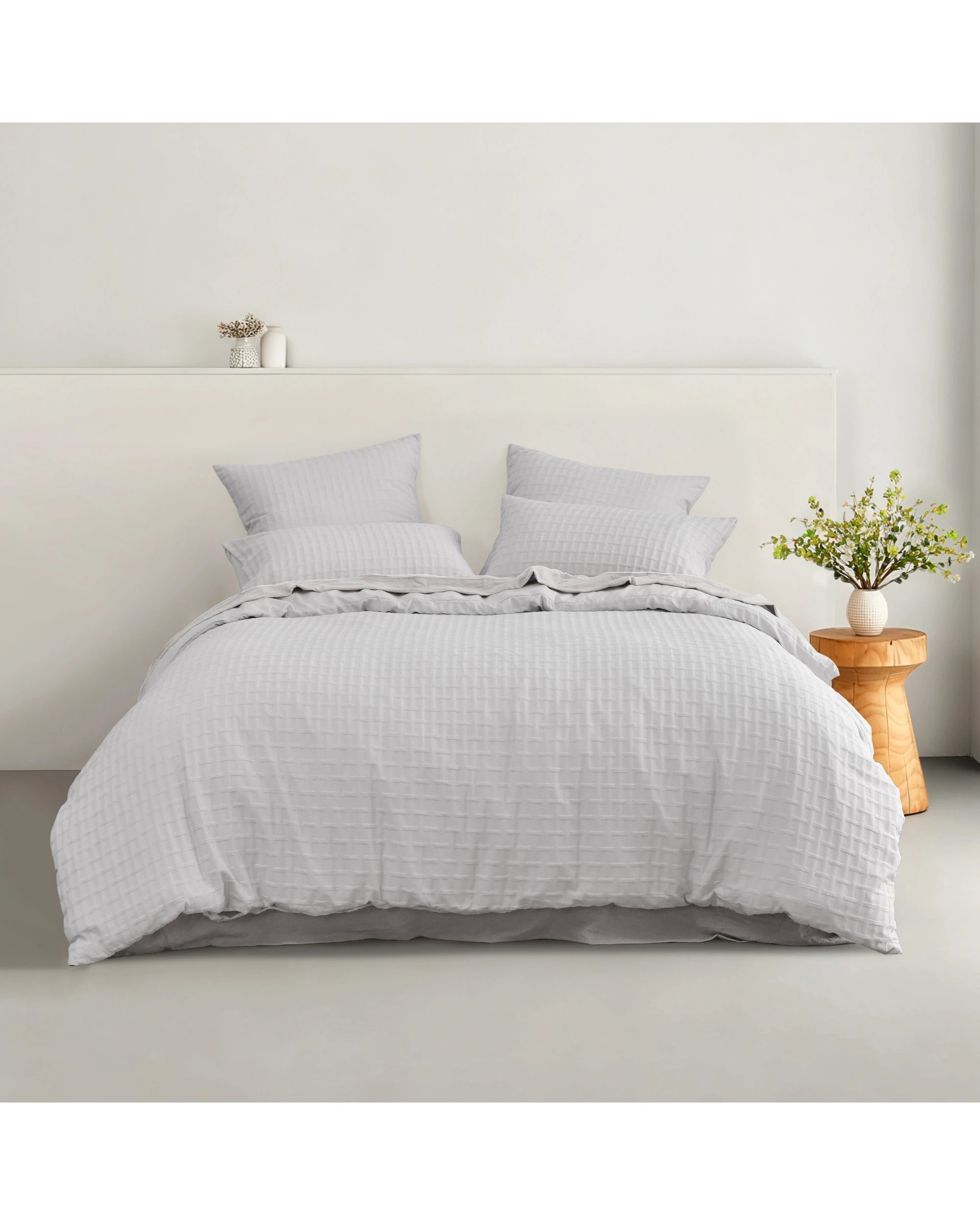 7 Dreamaker Aubrey Jacquard Quilt Cover Set - King Single Bed - Dove, 7 of 7