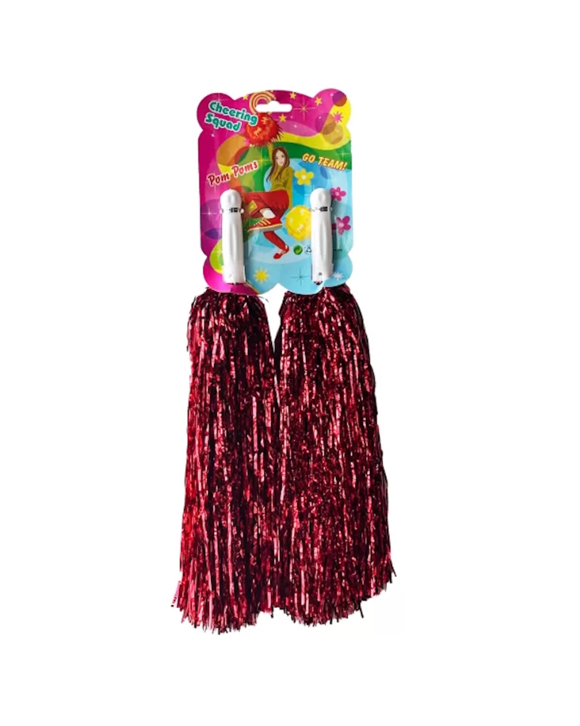 2 Party Maker Pom Poms Set of 2 - Red, 2 of 2