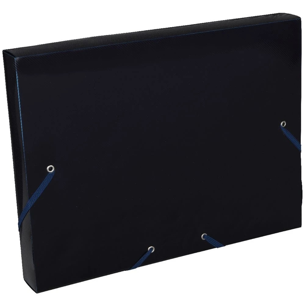 2 J.Burrows A4 Document Box Elastic Closure Blue, 2 of 3