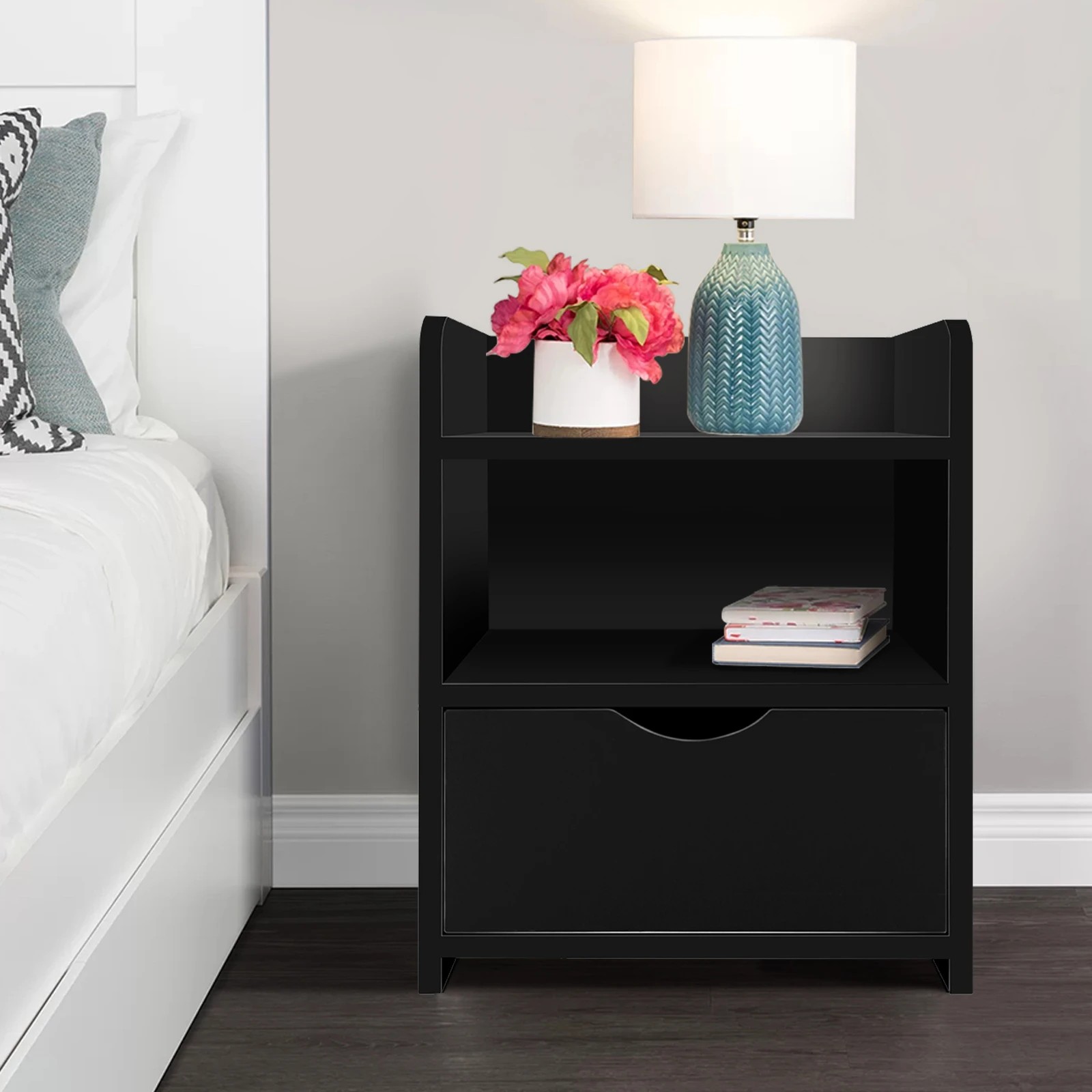 4 Alfordson Bedside Table Nightstand Storage Cabinet Side End Drawers - Black, 4 of 10