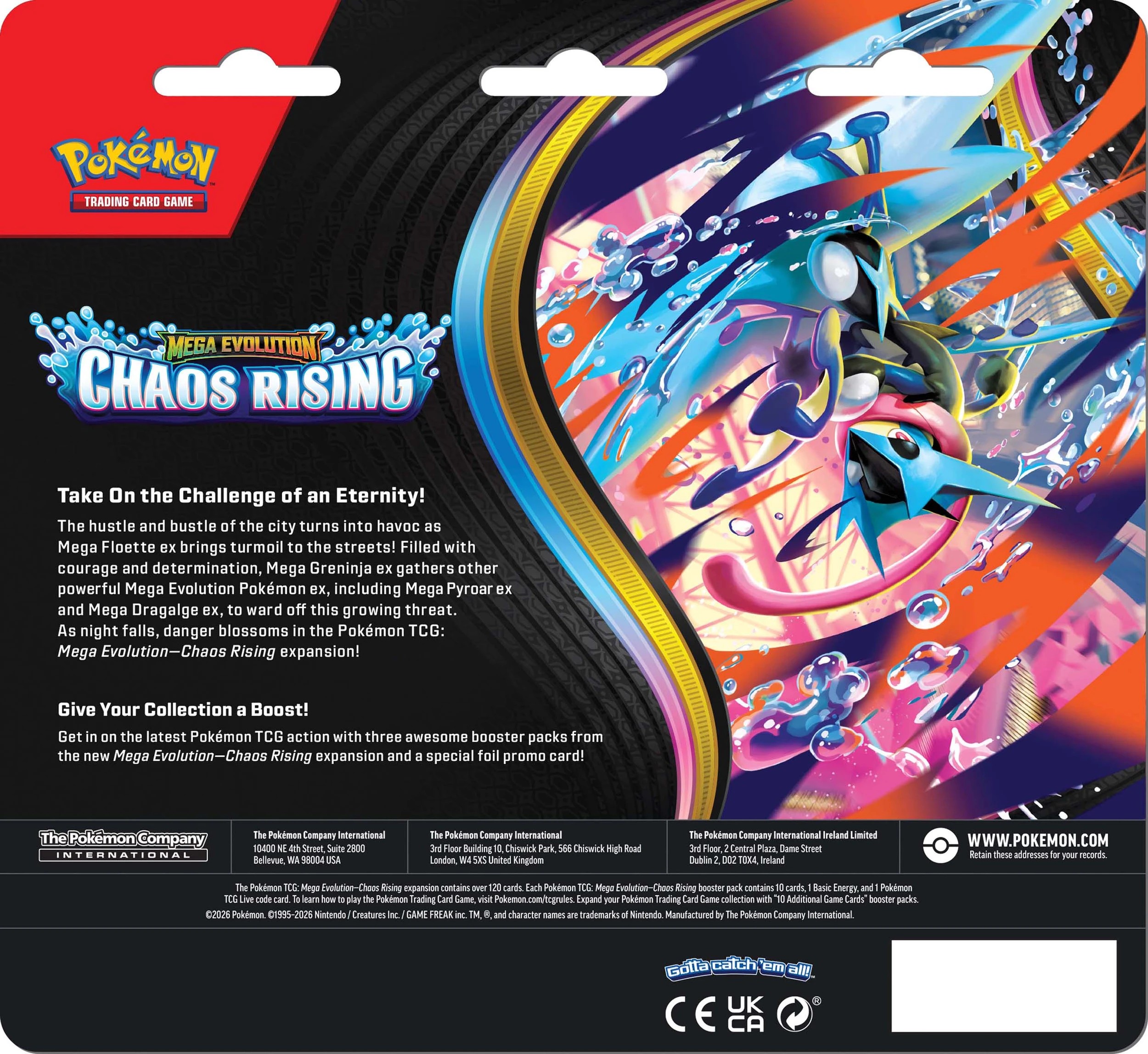2 Pokemon Trading Card Game: Mega Evolution Chaos Rising 3-Booster Blister, 2 of 2