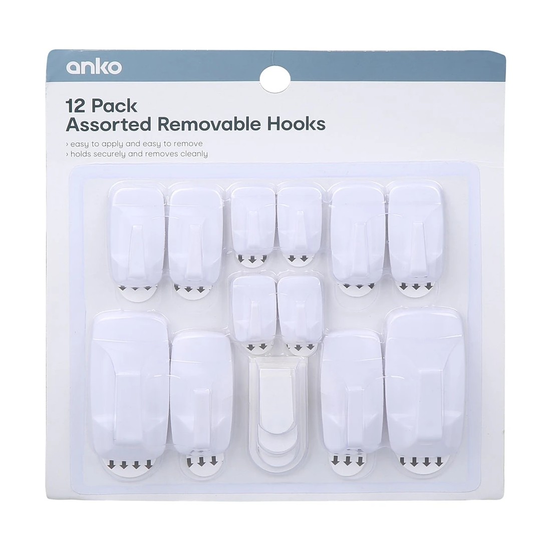 2 Assorted Removable Hooks - Pack of 12, 2 of 2