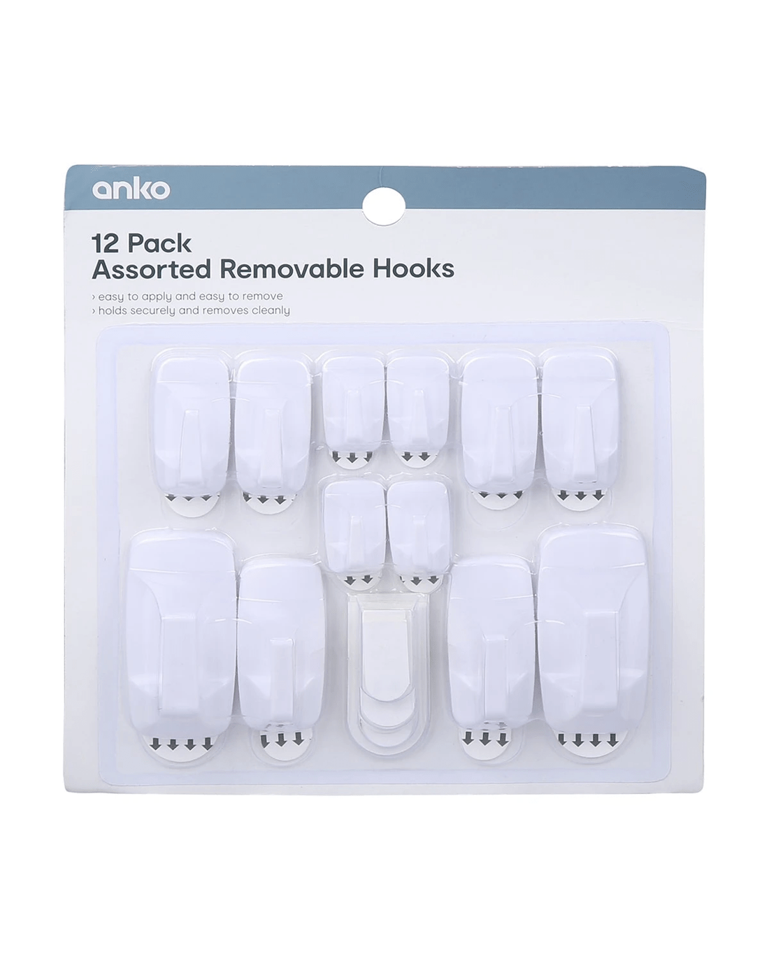 2 Assorted Removable Hooks - Pack of 12, 2 of 2