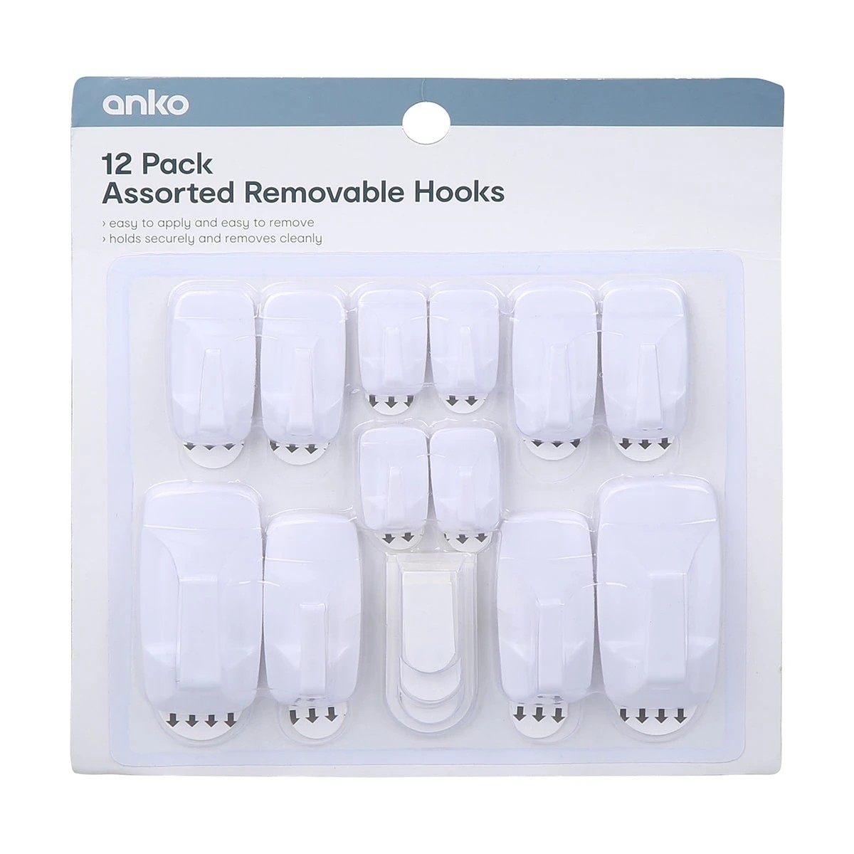 2 Assorted Removable Hooks - Pack of 12, 2 of 2