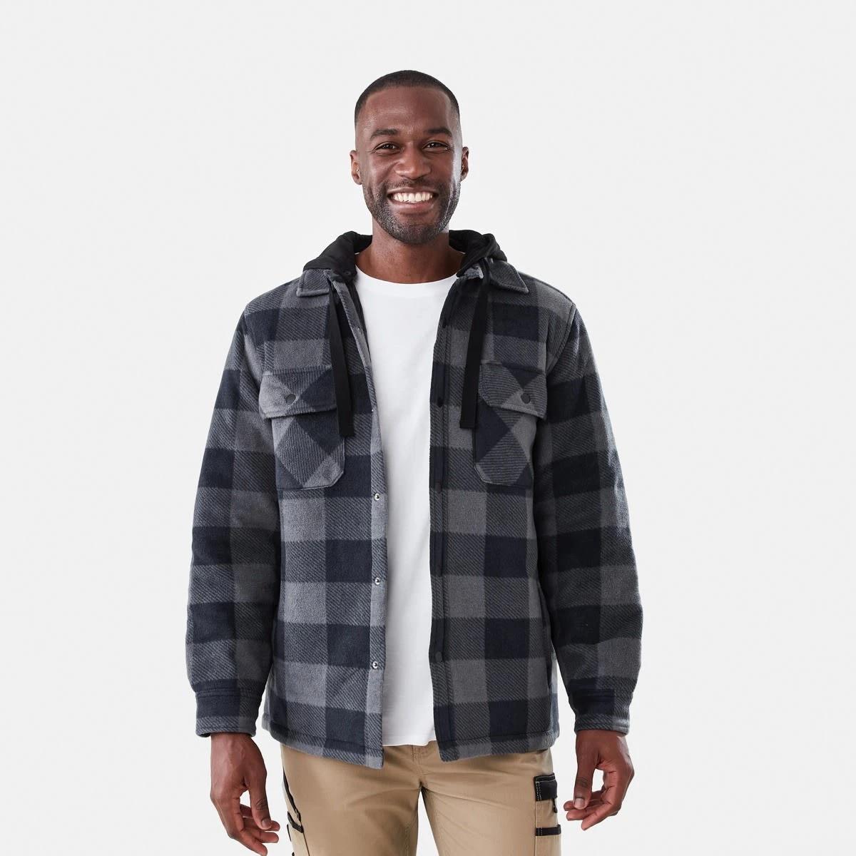 1 Workwear Padded Industrial Jacket Black Chk, 1 of 8