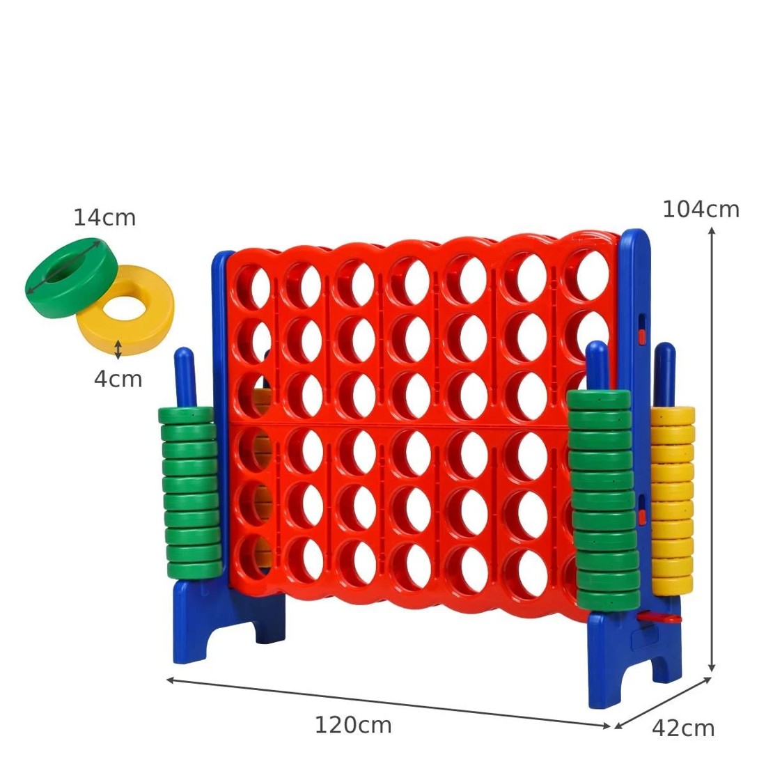 2 Costway Giant Connect 4 In A Row Jumbo Game Set - Red, 2 of 2