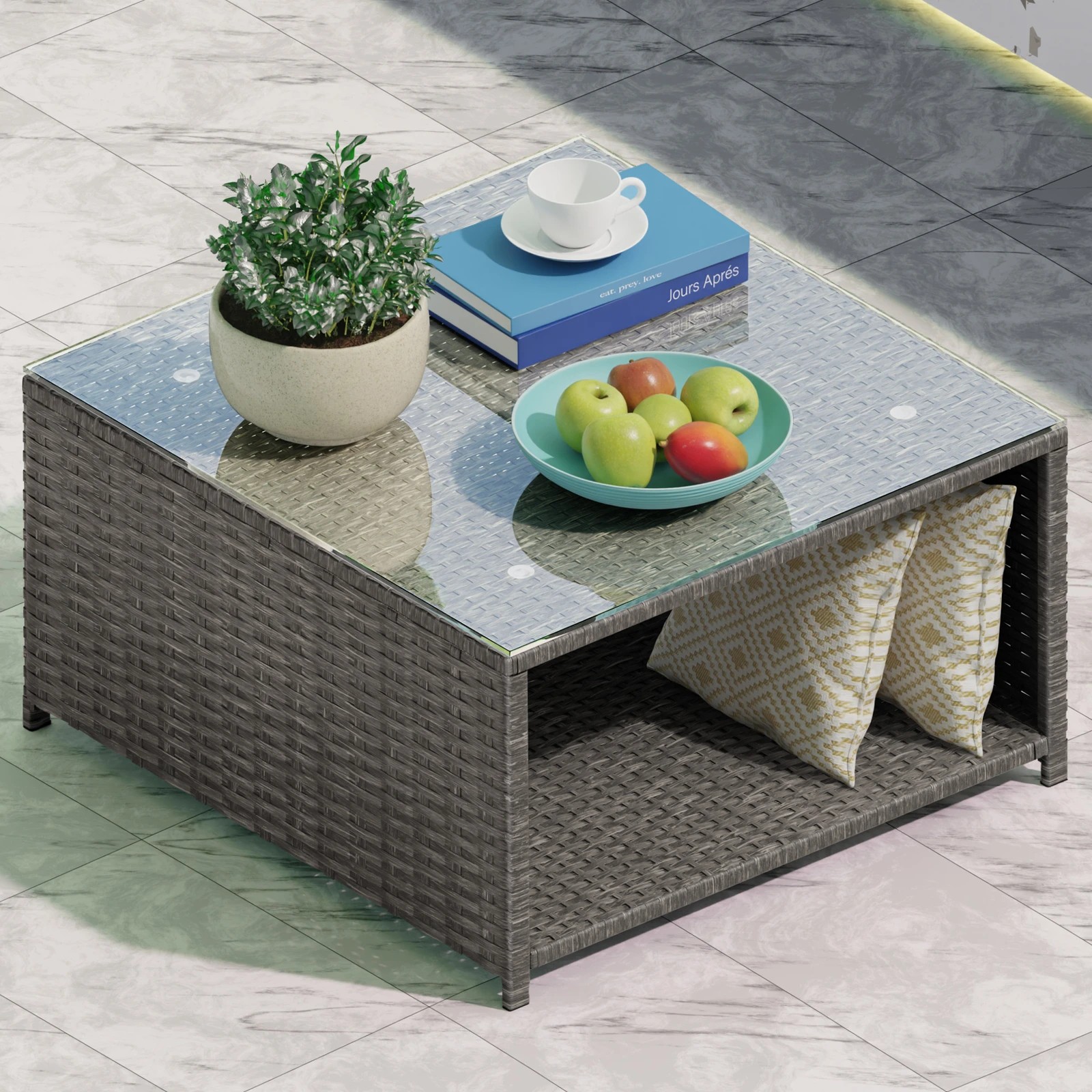 8 Alfordson 6 Seater Outdoor Lounge Setting 7PCS Sofa Set Furniture - Dark Grey, 8 of 10