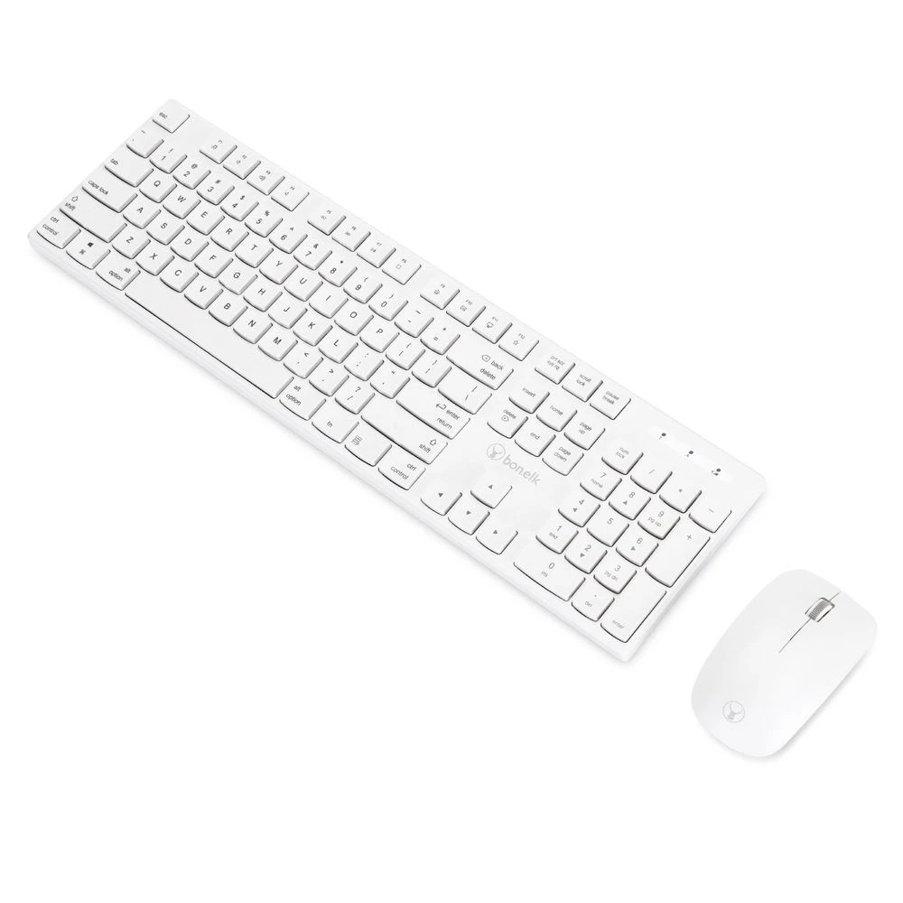 2 Bonelk KM-314 Slim Wireless Keyboard & Mouse Bundle White, 2 of 5