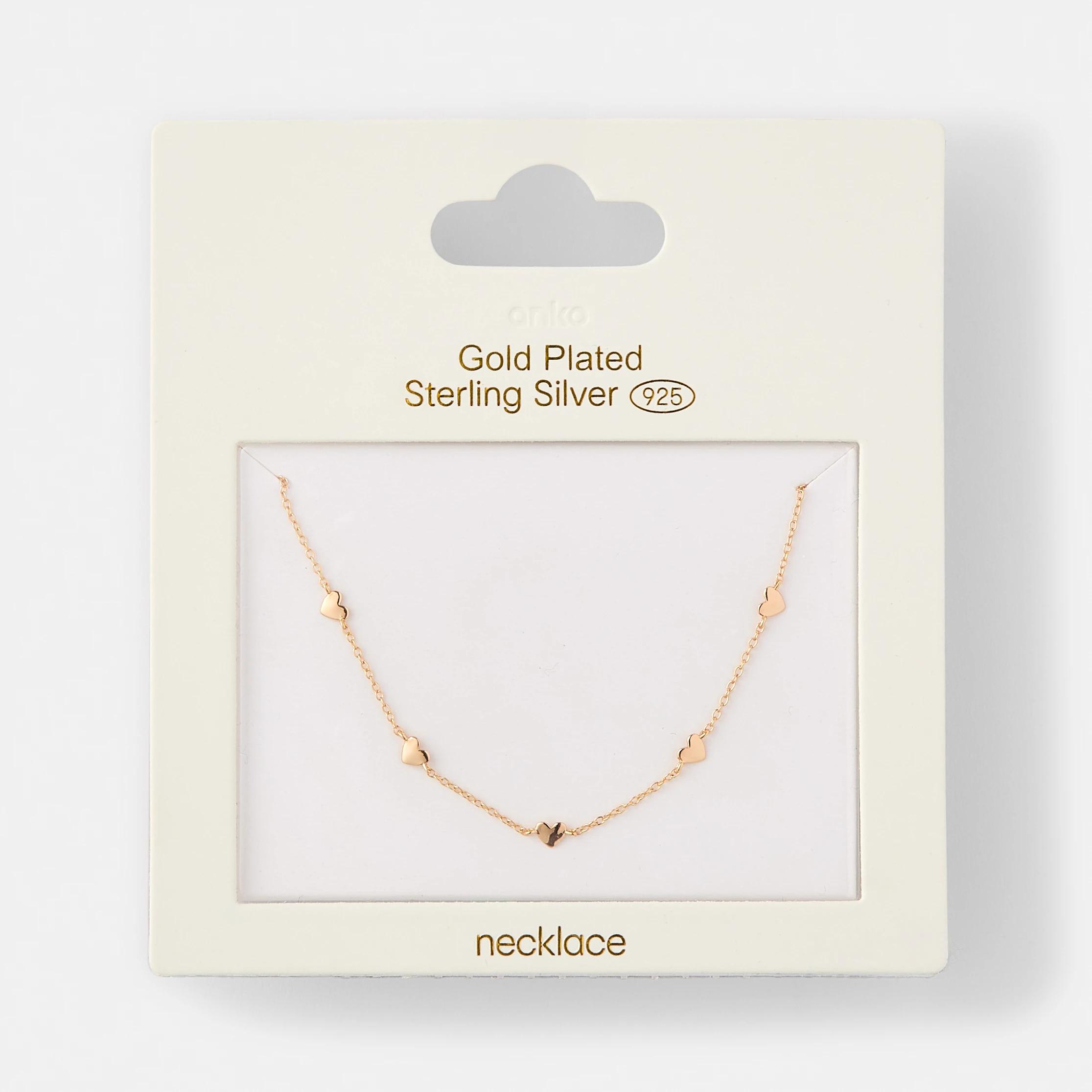 4 Gold Plated Sterling Silver 925 Heart Necklace Gold, 4 of 4