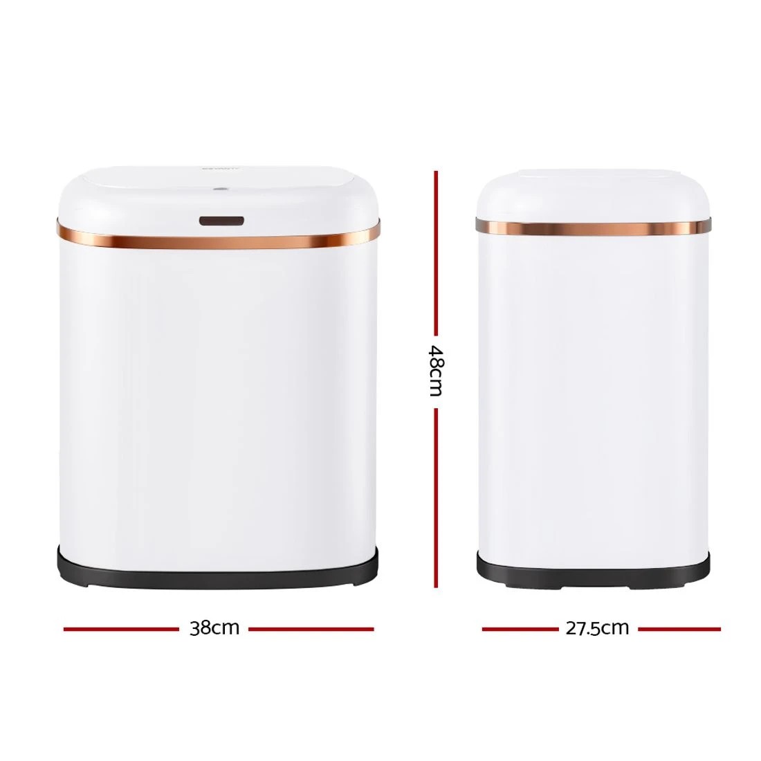 2 Devanti 38L Motion Sensor Bin Rubbish Automatic - White, 2 of 6