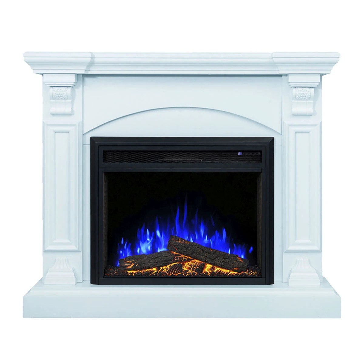 5 Moda Living Cove Electric Fireplace Heater White Mantel Suite with Moonlight Insert - White, 5 of 6
