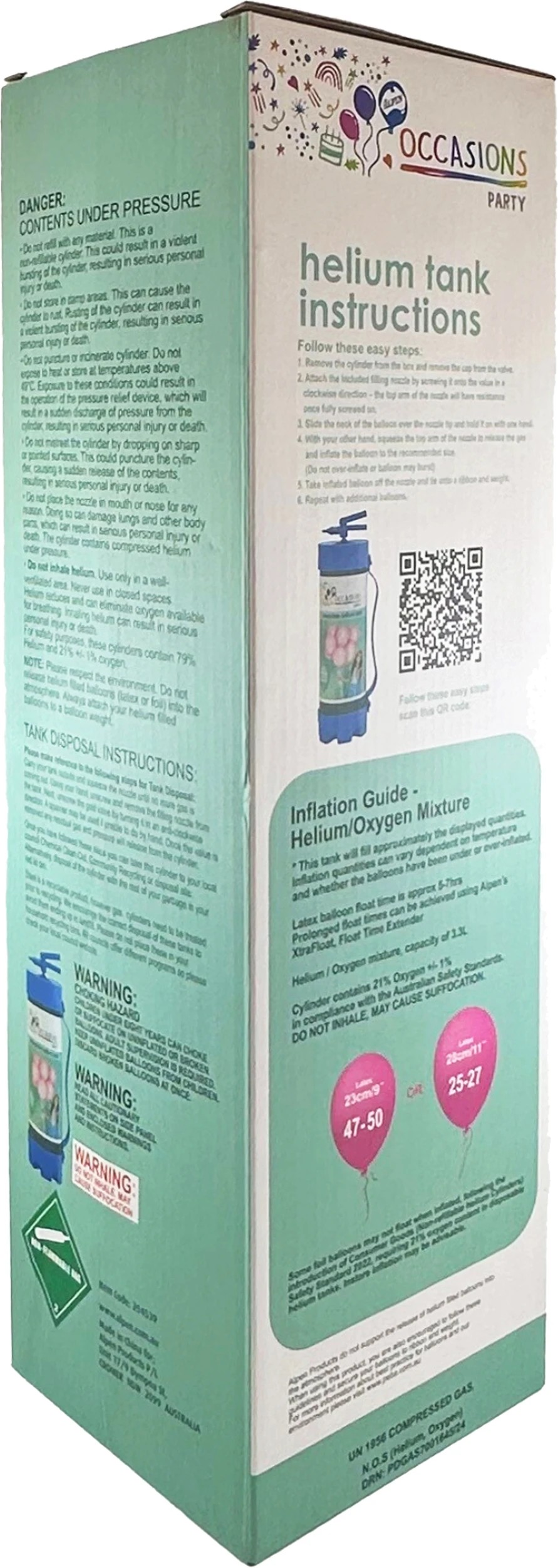 4 Alpen Occasions Helium Balloon Tank Kit - Large, 4 of 5