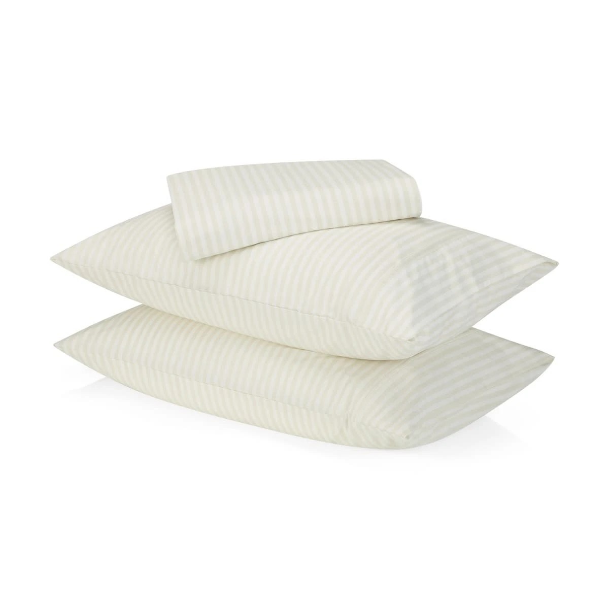 1 225 Thread Count Stripe Cotton Sheet Set - Queen Bed, Natural, 1 of 6