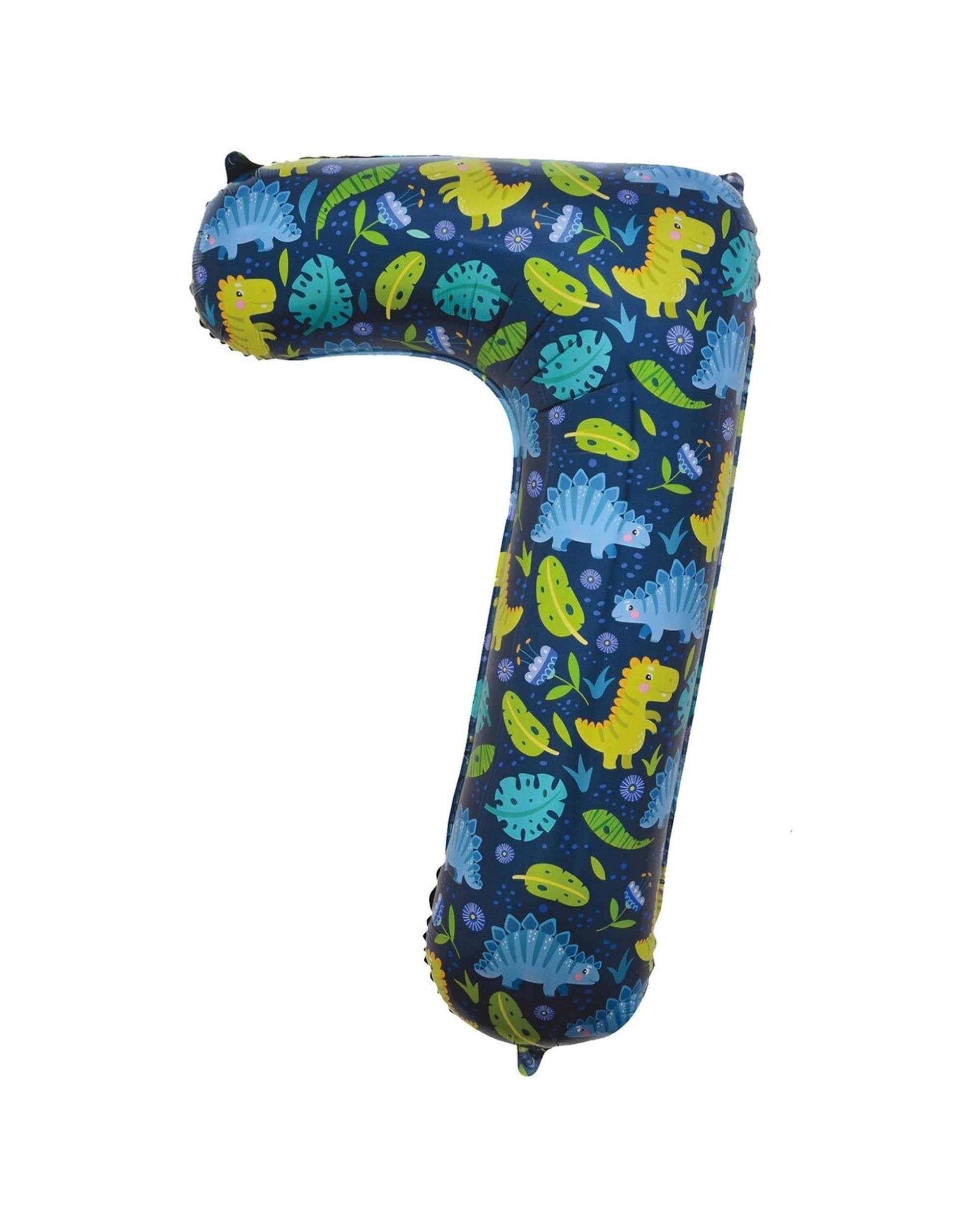 1 Meteor Party Numeral Foil Balloon Dino Number 7 34in - Multi, 1 of 1