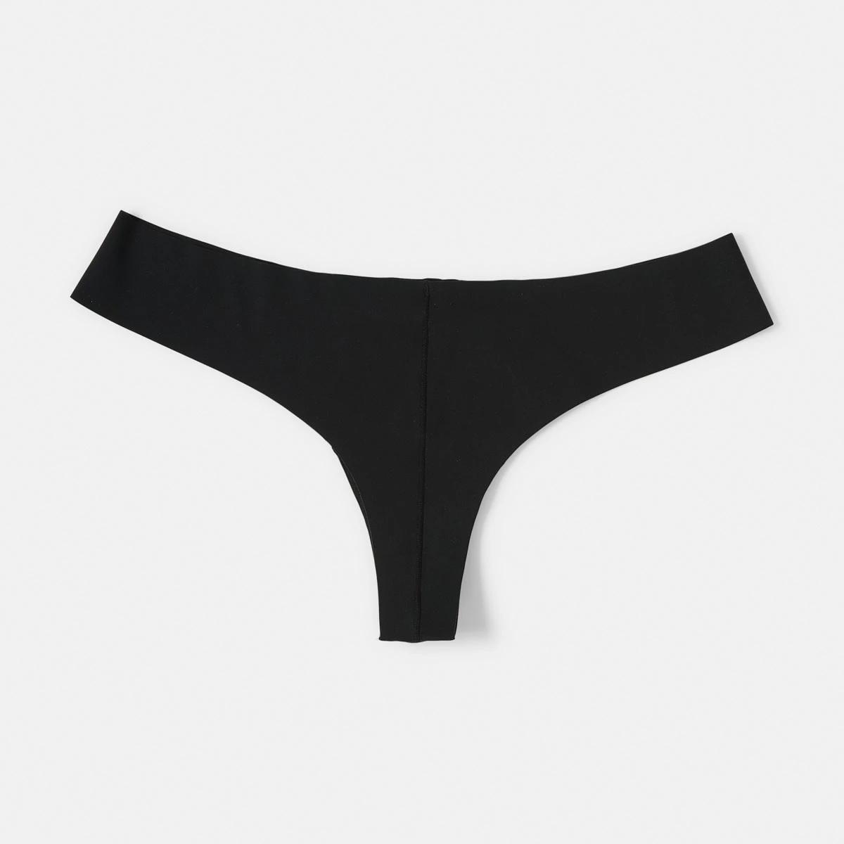 4 3 Pack No Show G-String Briefs BLACK, 4 of 5