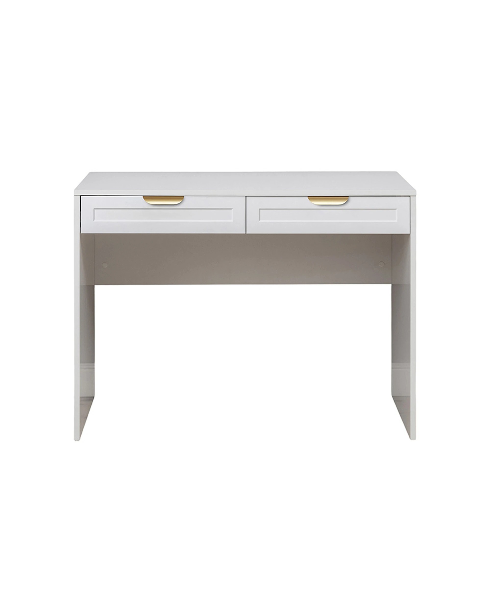 1 European Cabinetry Odessa Hamptons Front Furniture Desk Brass Pull Handle - White, 1 of 2