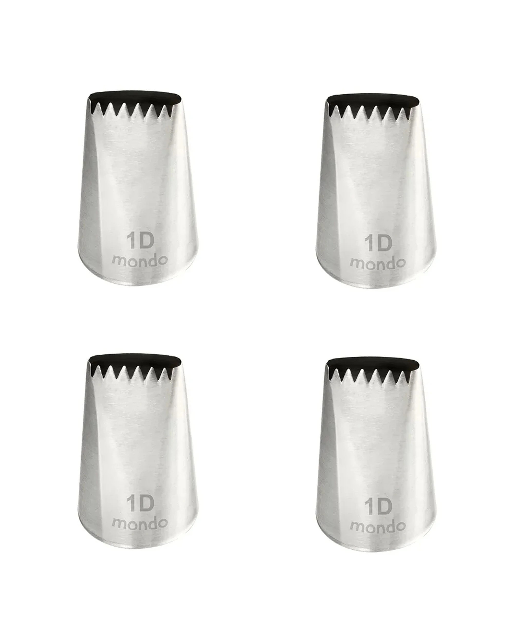 1 Mondo 4pk Stainless Steel Basketweave Piping Tip Food-Grade Durable - Silver, 1 of 3