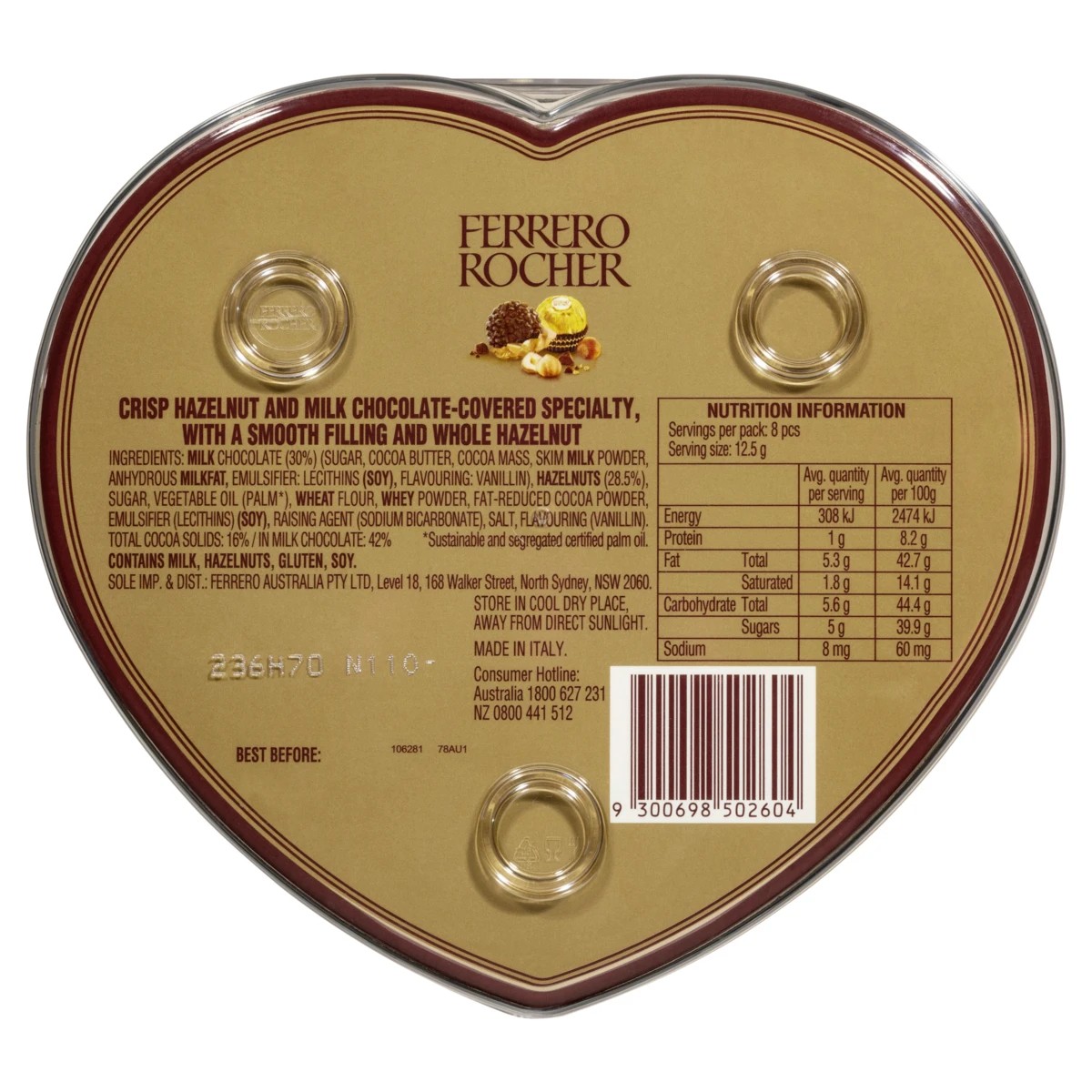 2 8 Piece Ferrero Rocher Gift Box Heart 100g, 2 of 5
